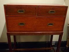 Mahogany Campaign Chest on Custom Stand