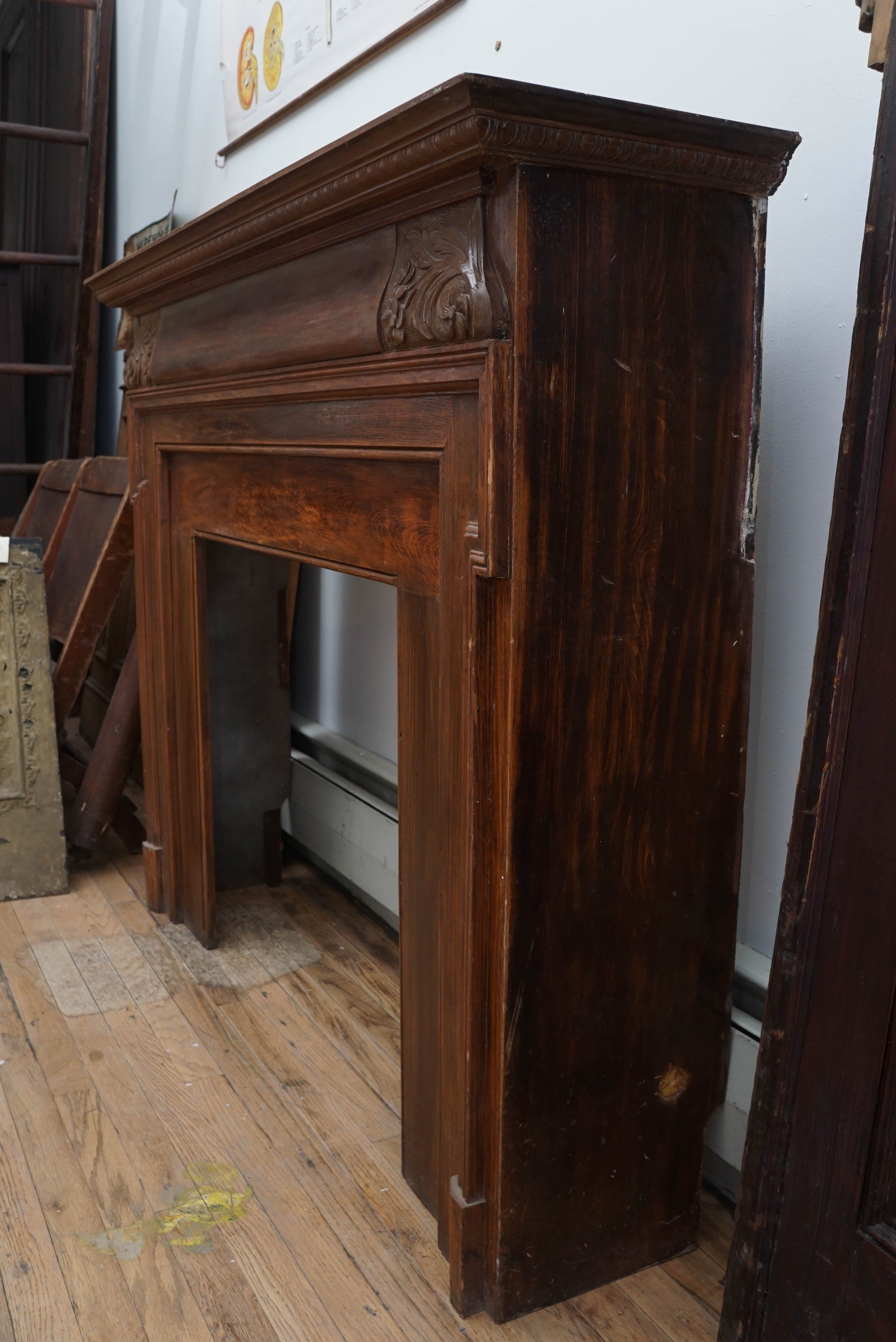 Wood 19th Century Fireplace Enclosure For Sale