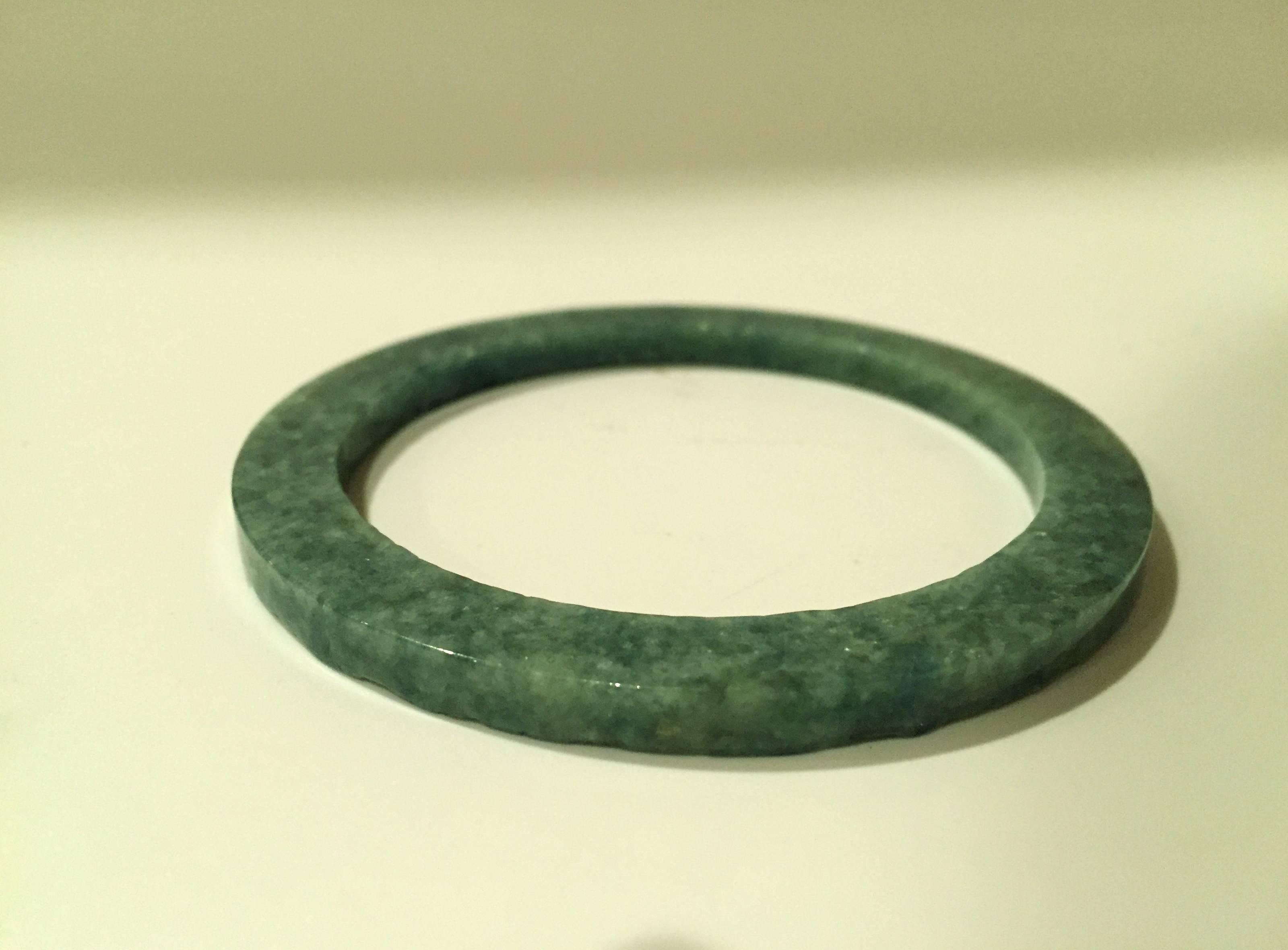 Chinese Set of Six Jade Napkin Rings or Bangles For Sale