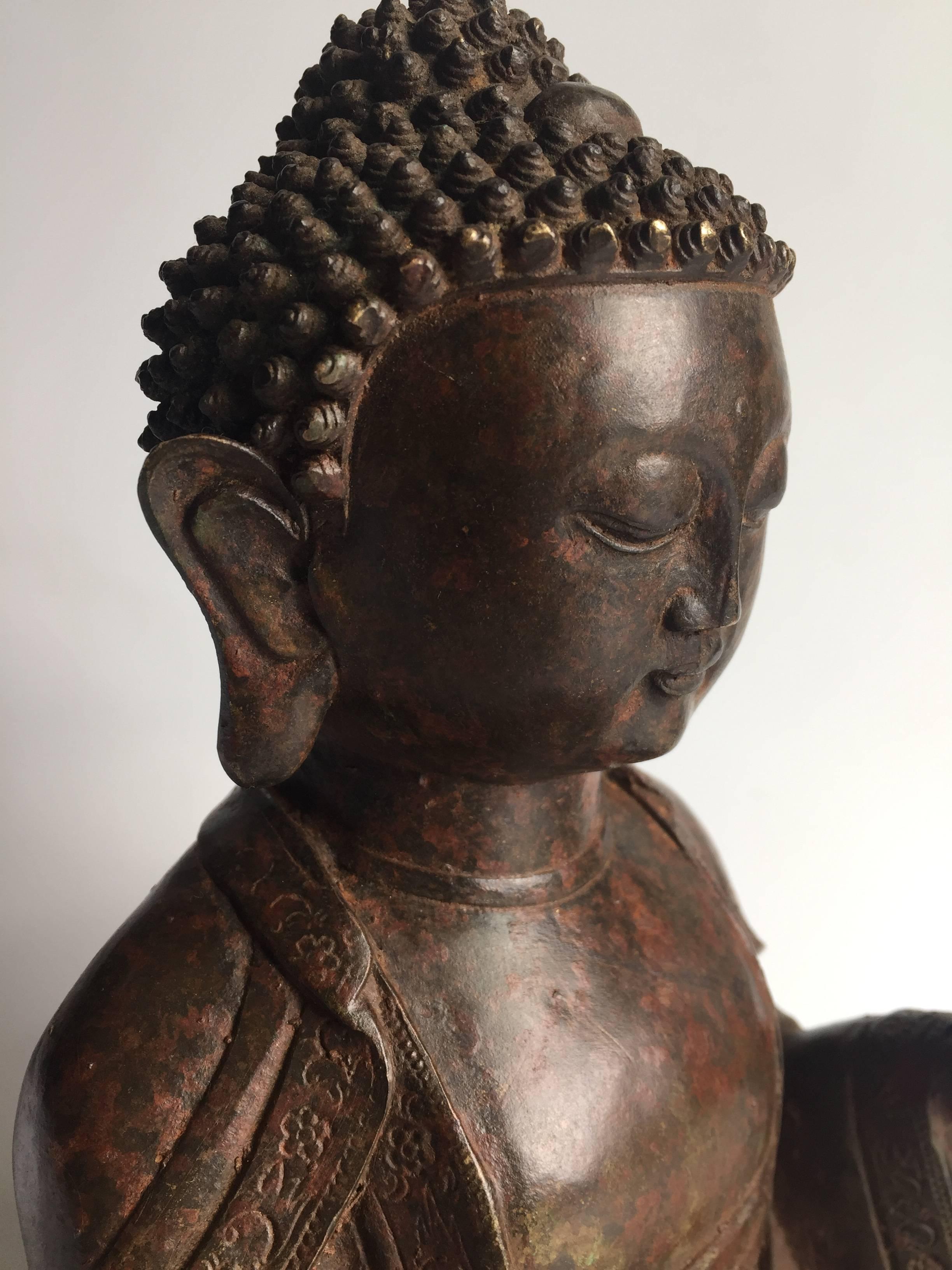 Chinese Antique Iron Buddha For Sale