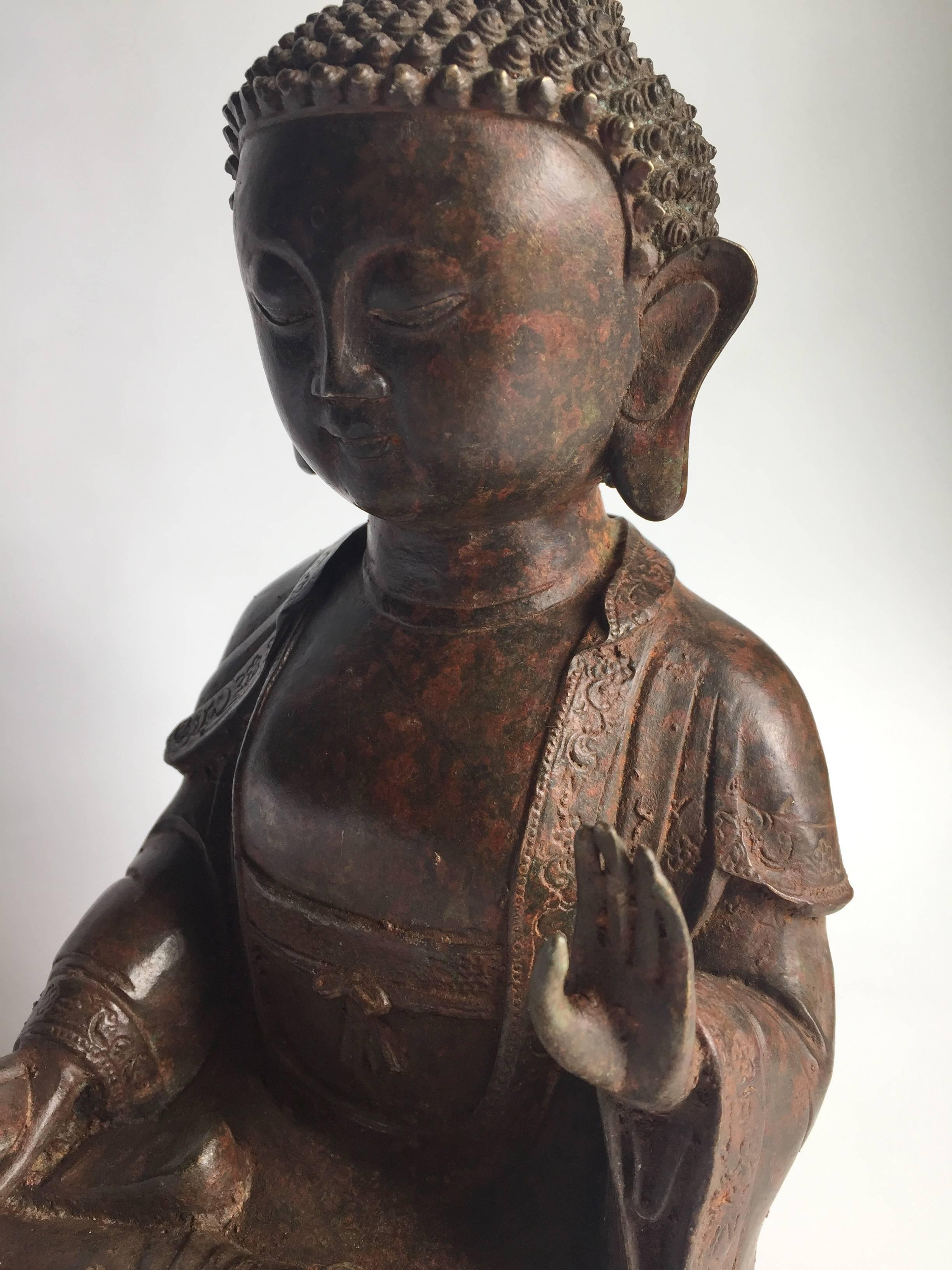 Antique Iron Buddha For Sale 4