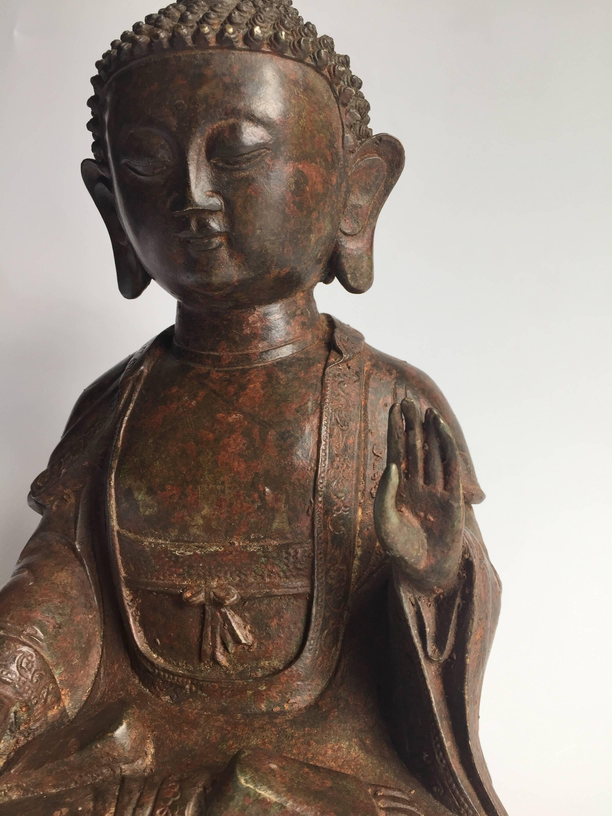 Antique Iron Buddha For Sale 3