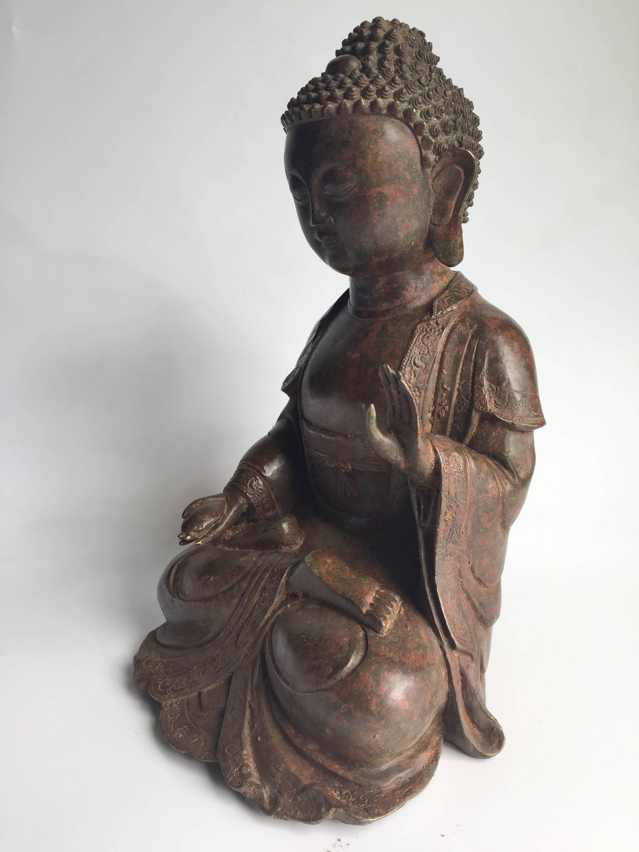 Antique Iron Buddha For Sale 1