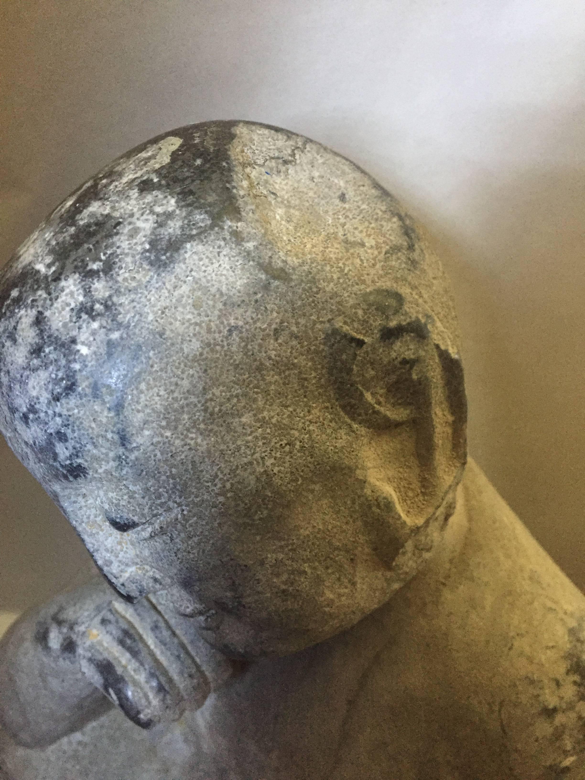 Antique Stone Buddha, Contemplative, 19th Century For Sale 2