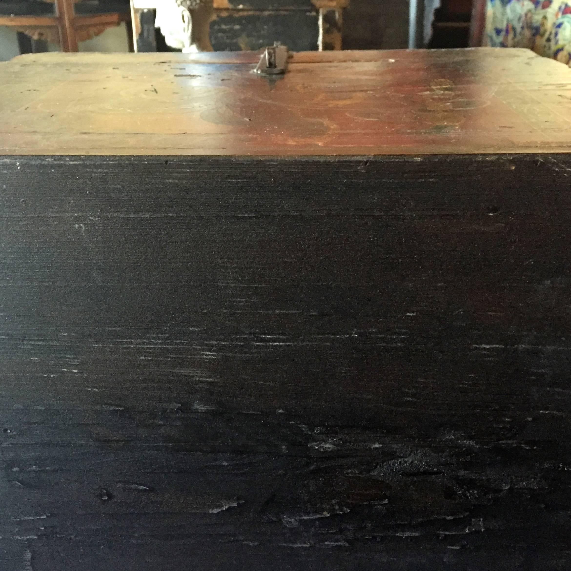 Wood Antique Tibetan Box, Foo Dog For Sale