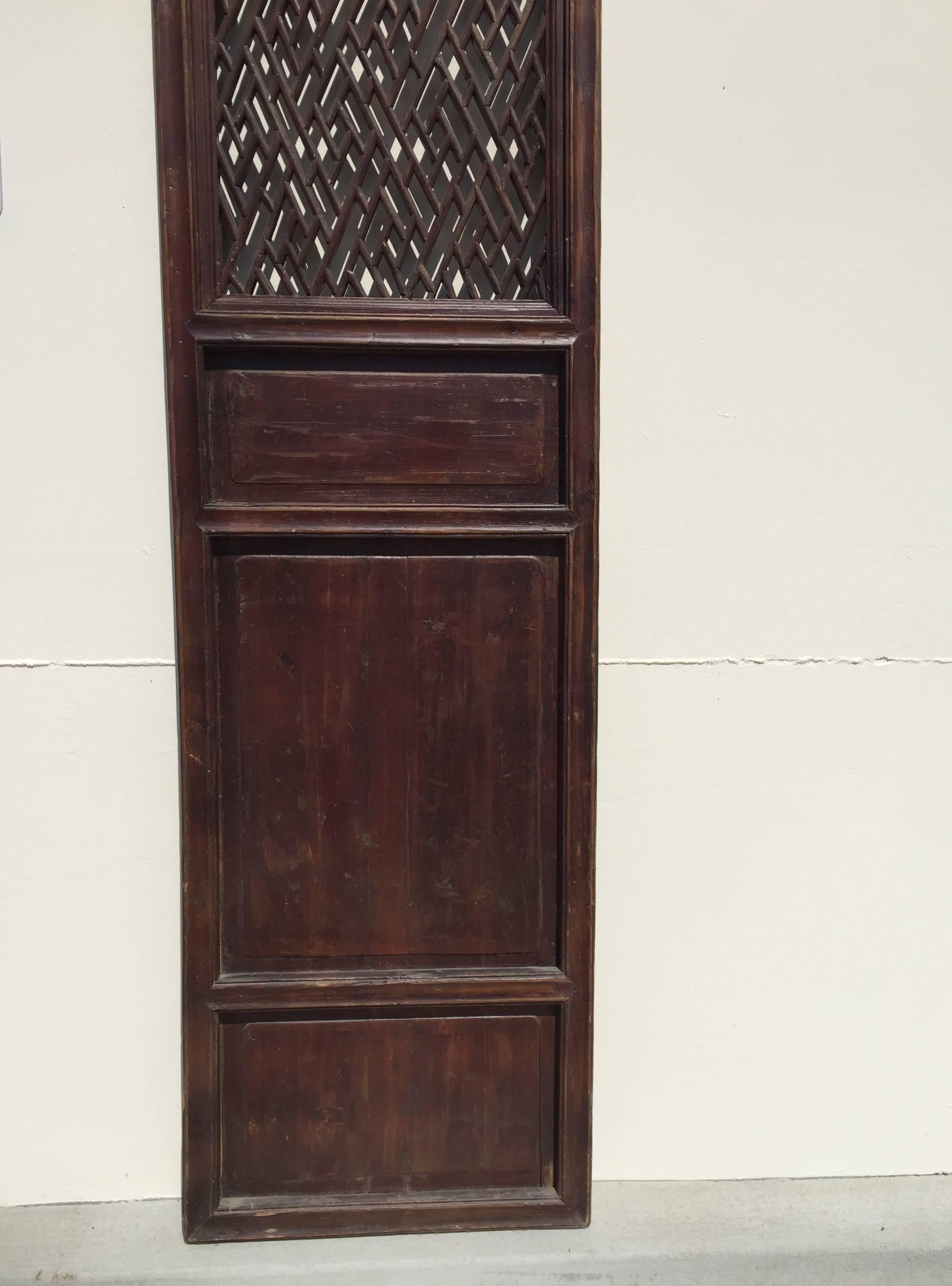 Set of 6 Chinese Antique Lattice Screen Doors, 19th Century For Sale 4