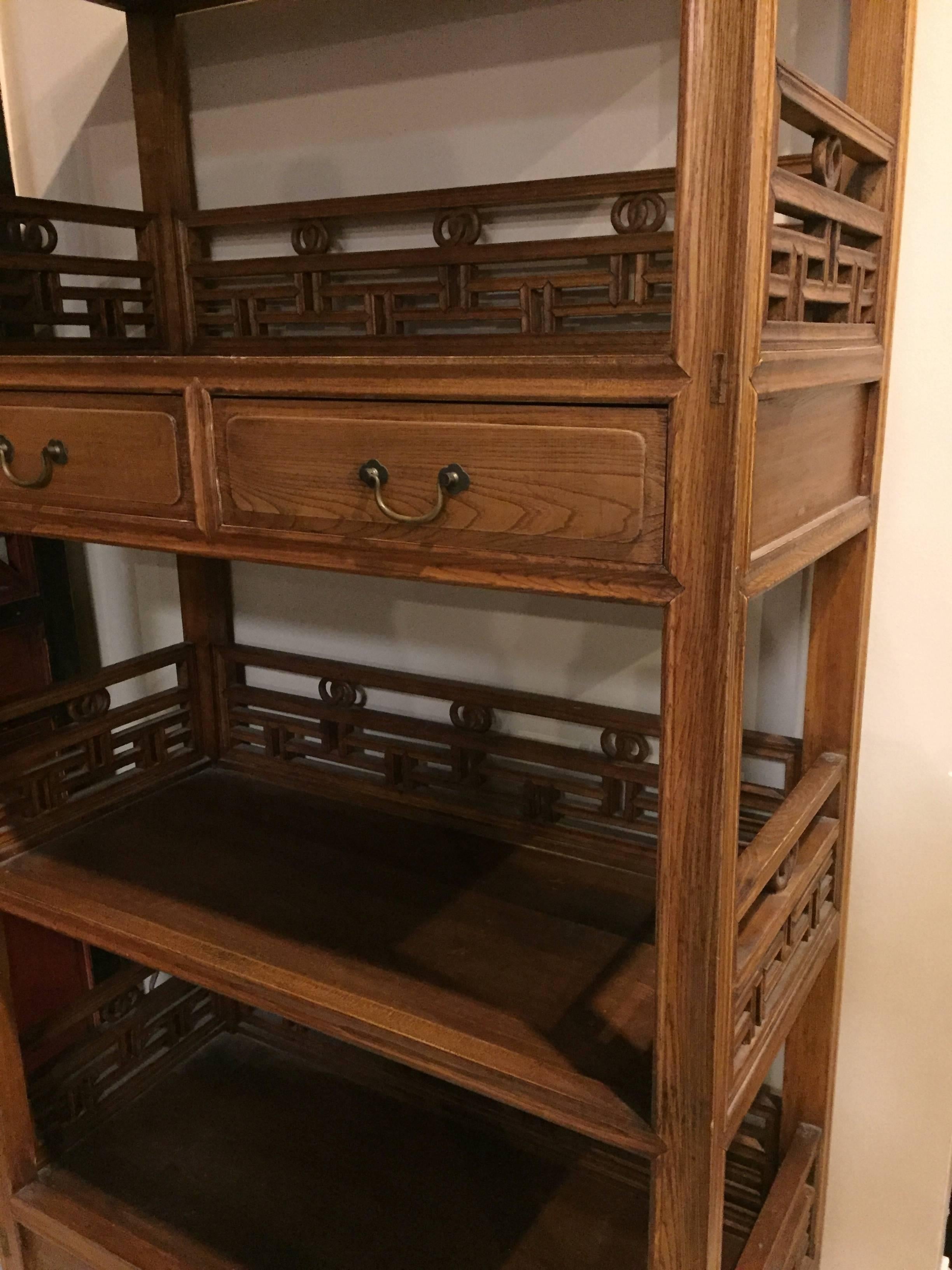 Ming Bookcase, Pair of Chinese Bookcases or Display Cases For Sale