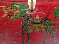 18th Century Tibetan Trunk Featuring Qi Lin