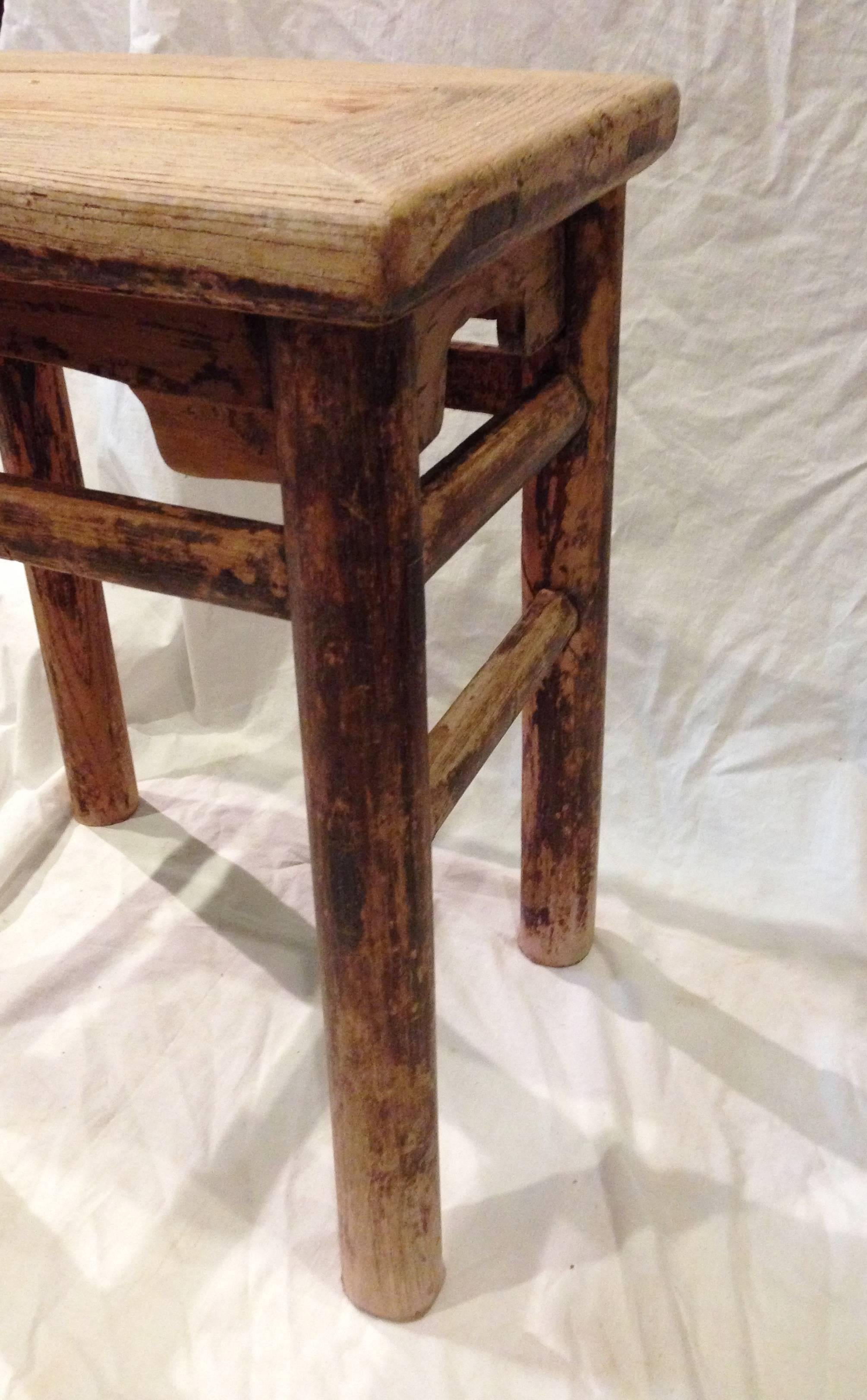 Joinery Pair of Antique Chinese Ming Style Stools, 19th Century For Sale