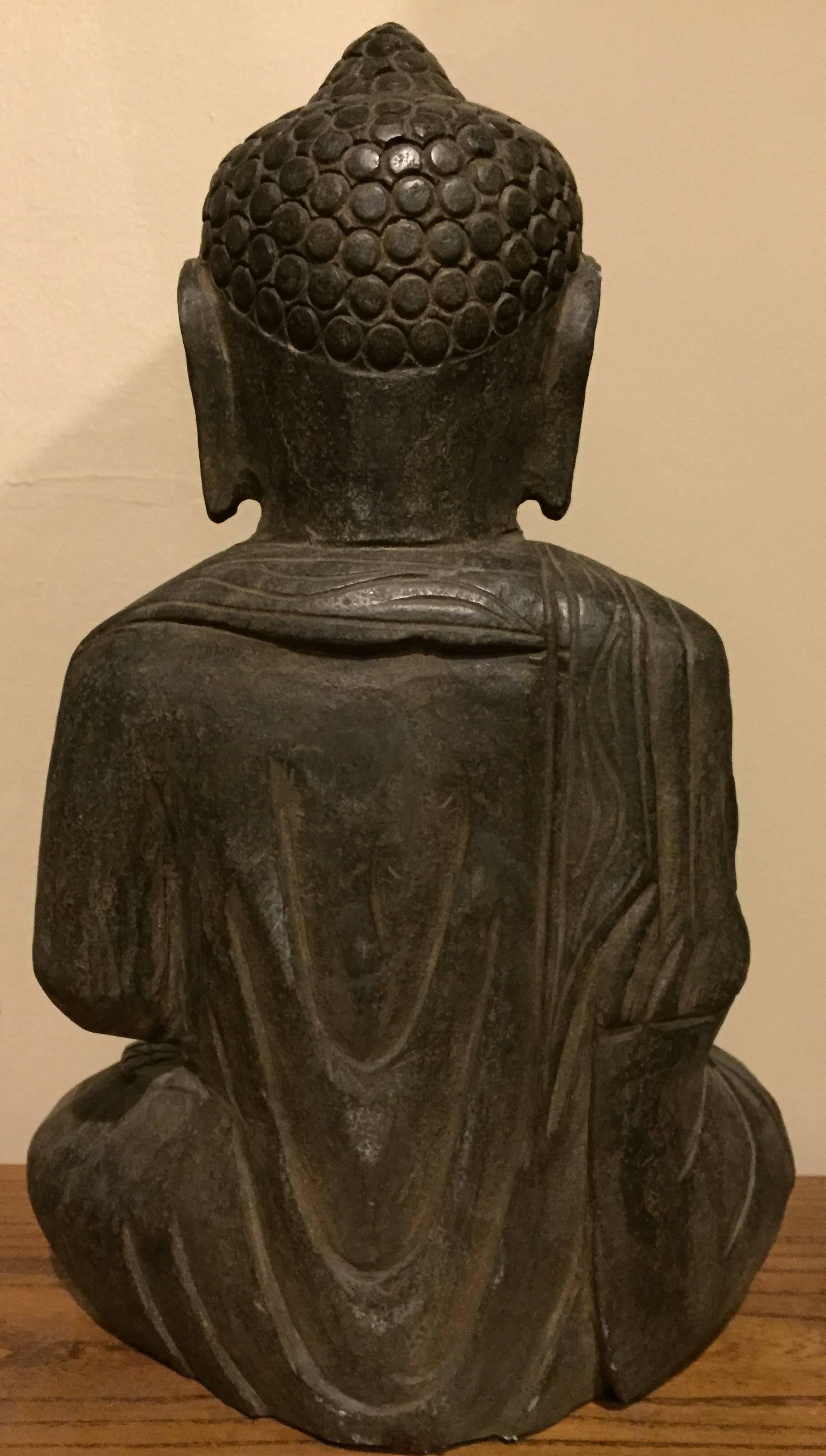Set of Three Carved Stone Buddha Statues 2