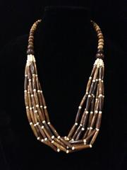 Collection of Five Elegant Tibetan Handmade Bone Necklaces