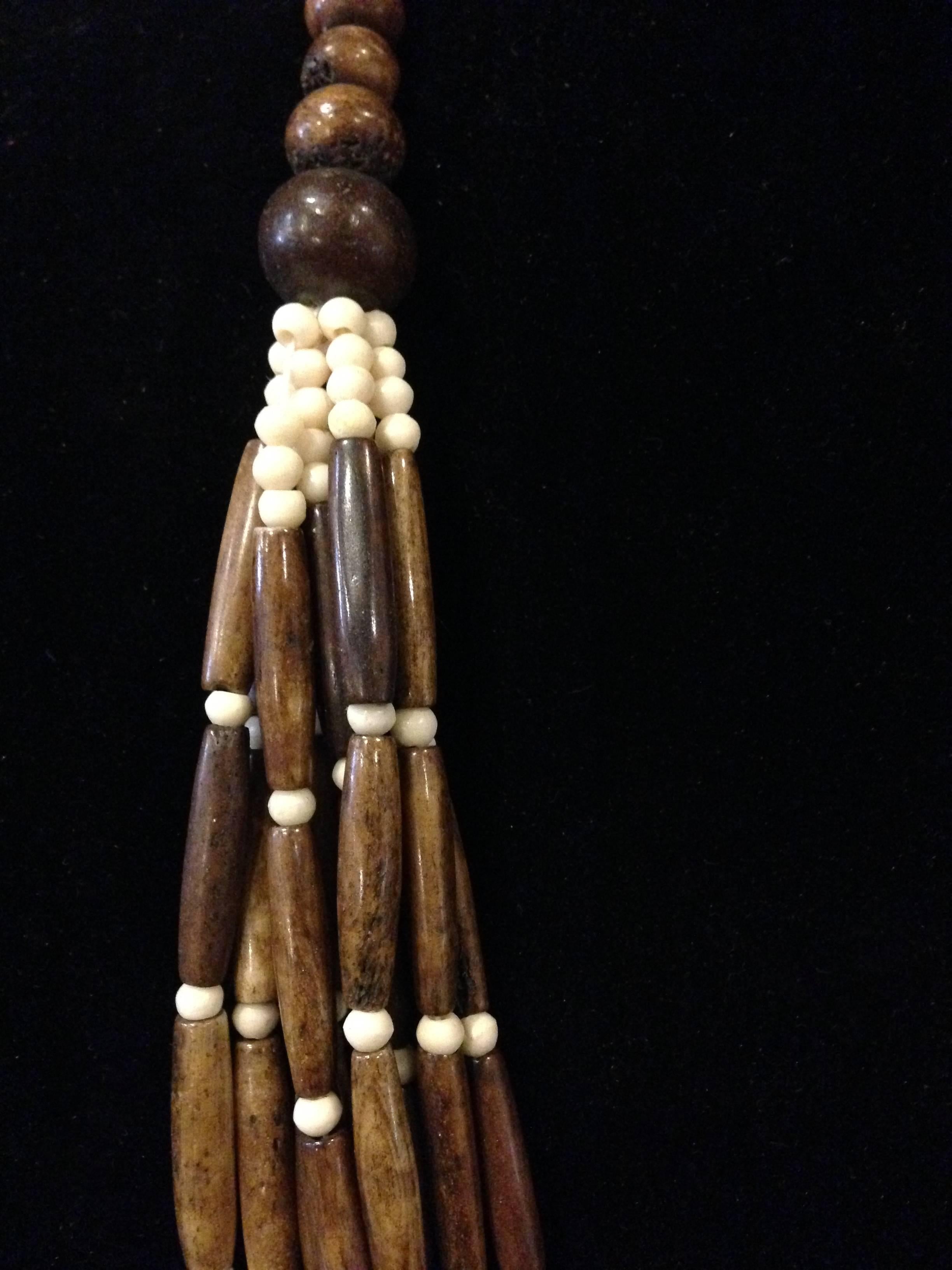Collection of Five Elegant Tibetan Handmade Bone Necklaces For Sale 4