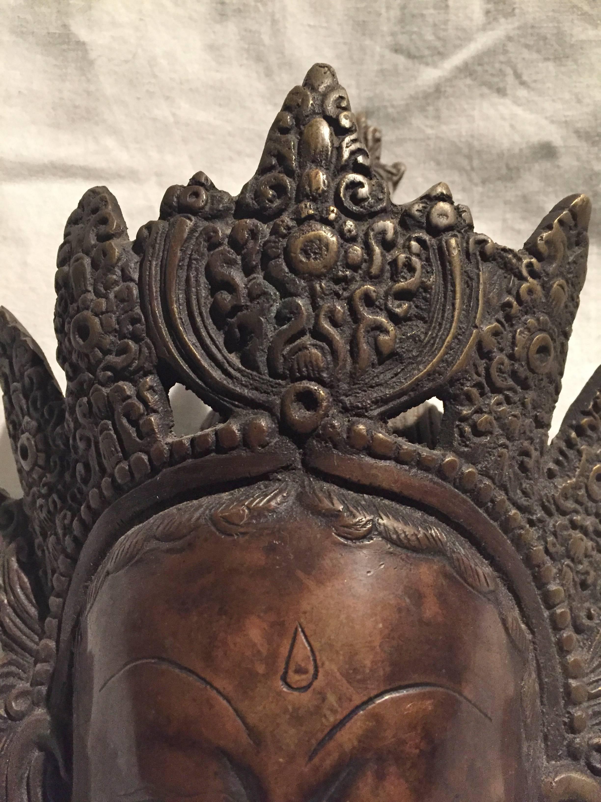 Tibetan Bronze Mask of Tara 2