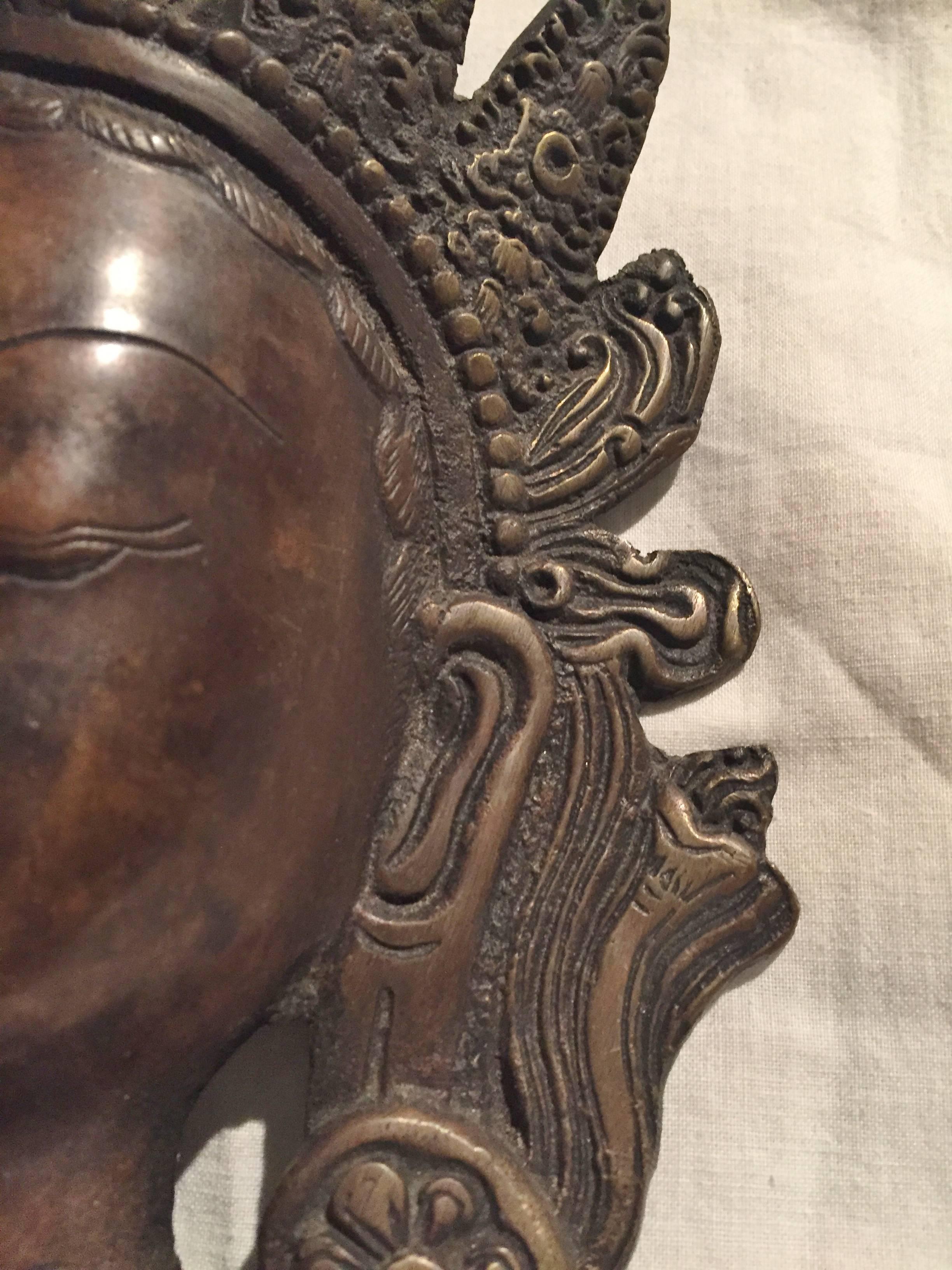 Tibetan Bronze Mask of Tara 3