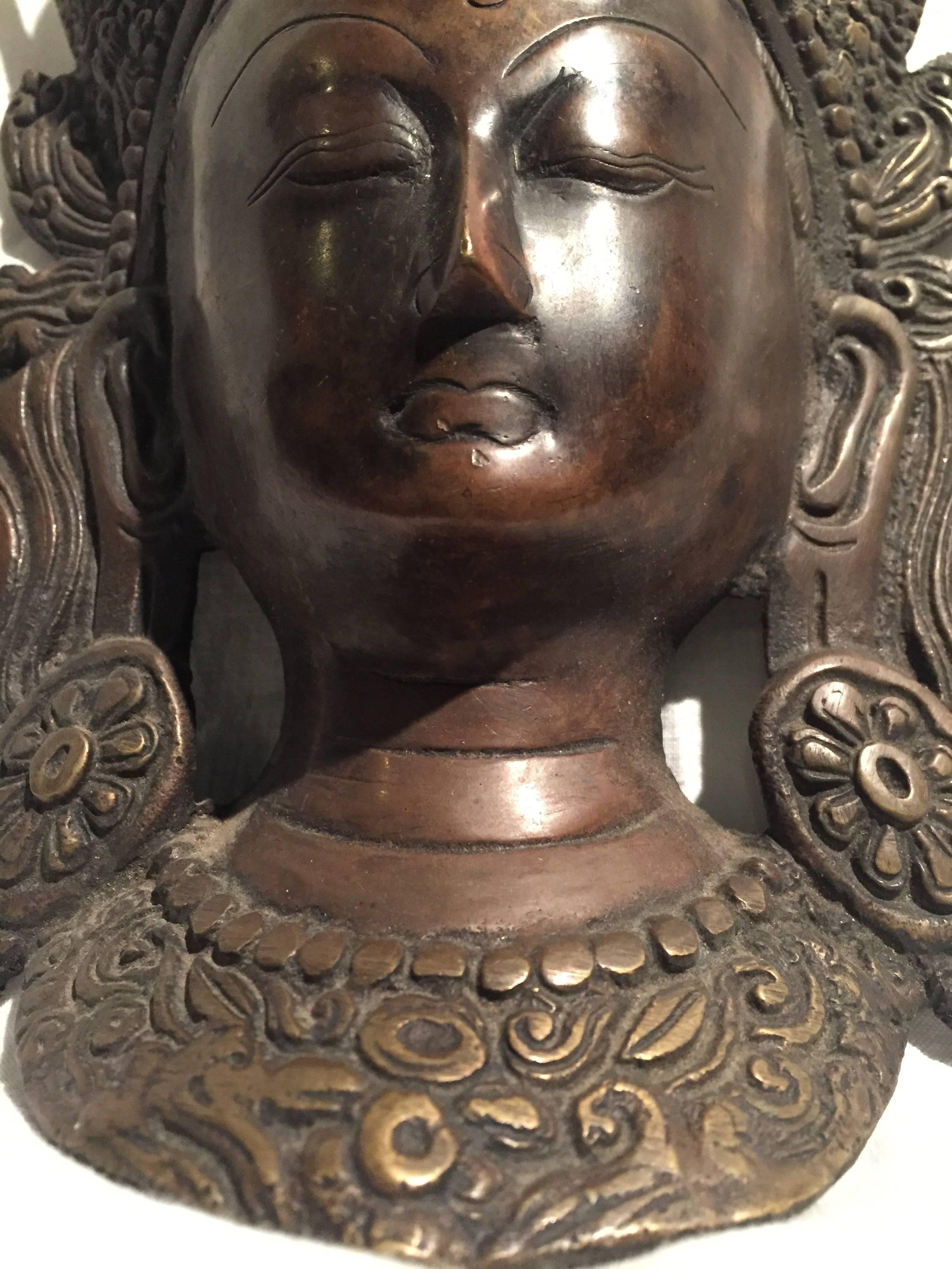Tibetan Bronze Mask of Tara 1