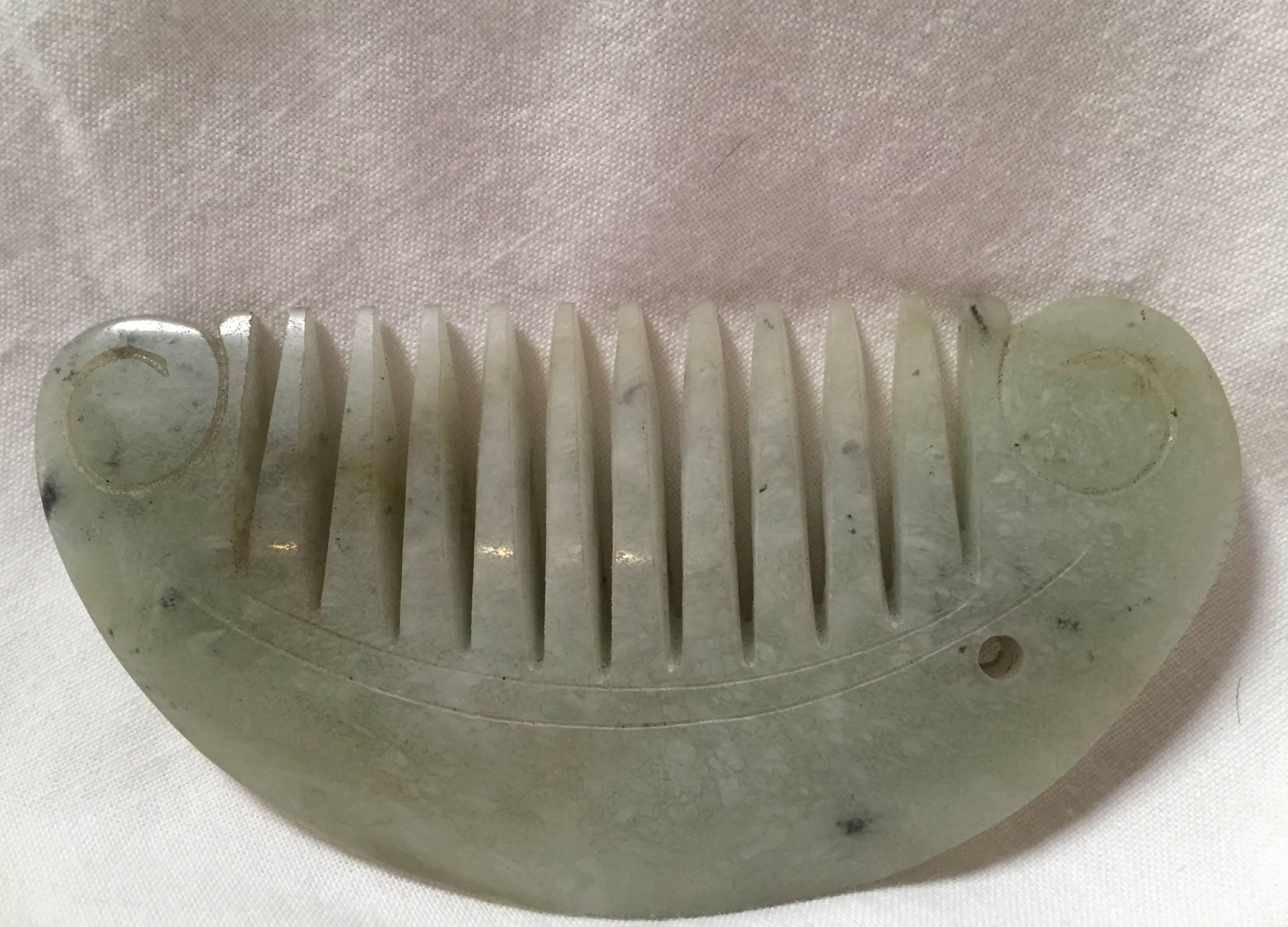 19th Century Antique Jade Comb For Sale