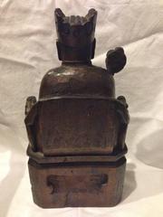 Antique Chinese Wooden Statue of God of Good Fortune