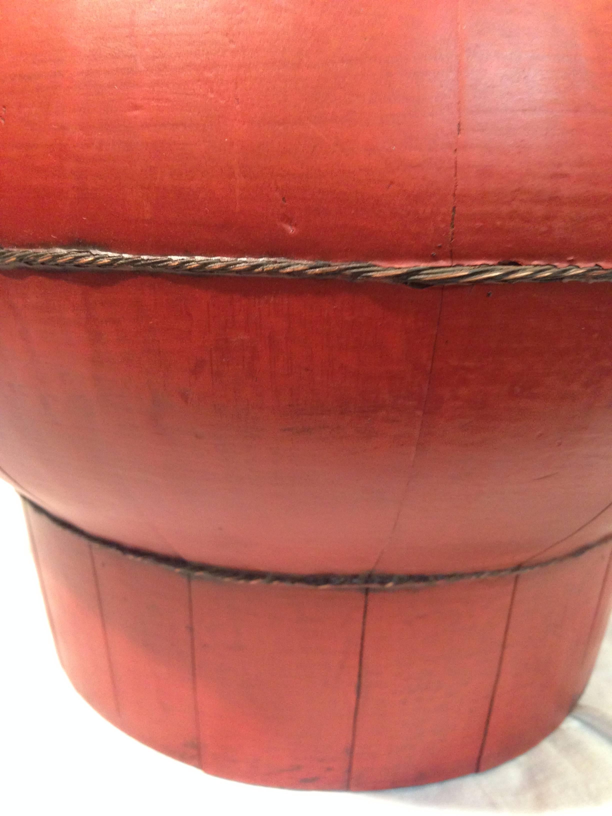 Chinese Antique Red Wedding Basket For Sale 4