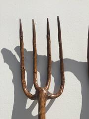 Ensemble de deux outils de ferme, pichets en bois