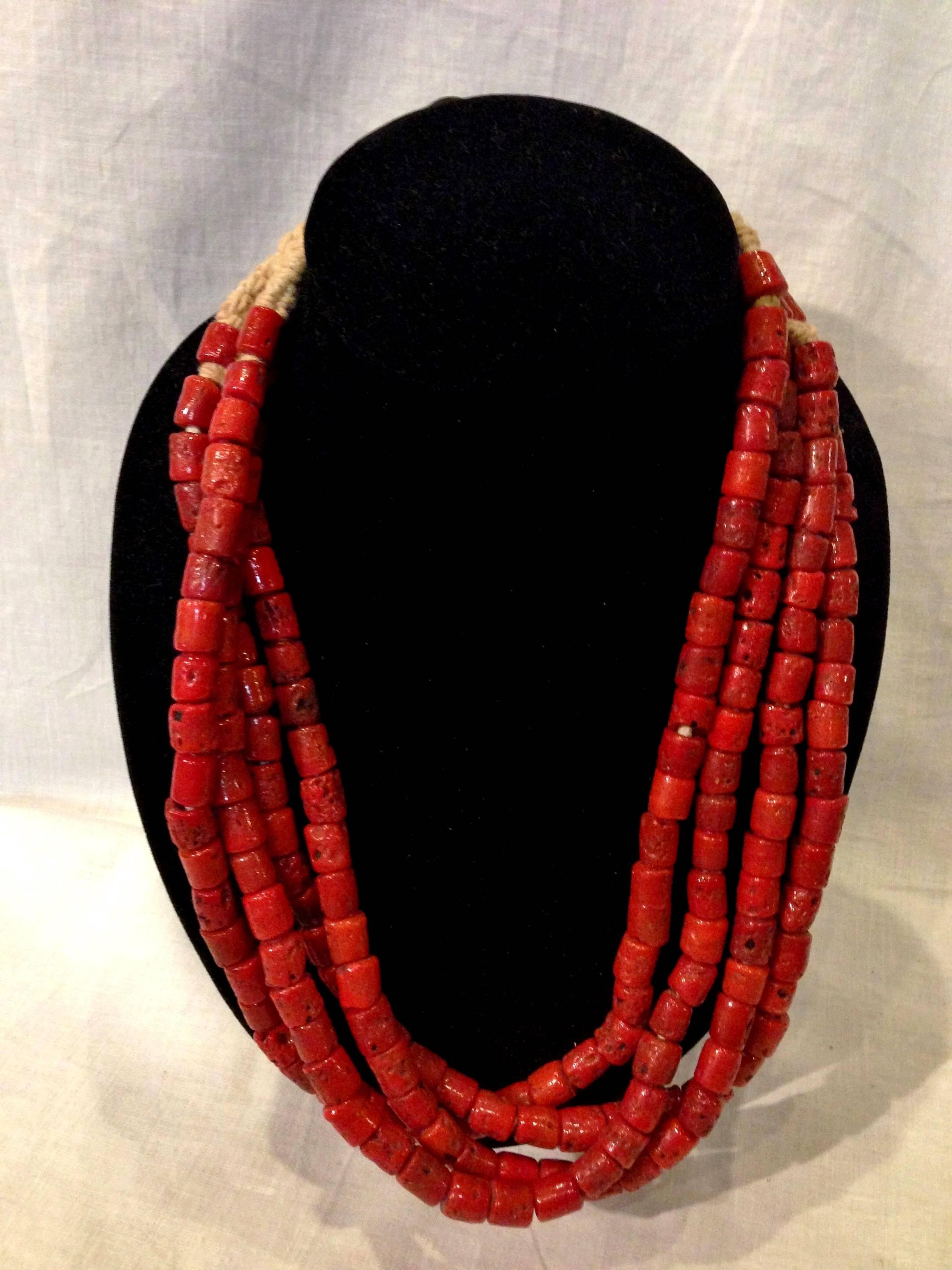 20th Century Lot of Ten Handmade Tibetan Necklaces