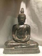 Rare Antique Bronze Kandyan Buddha Statue, Sri Lanka Ceylon