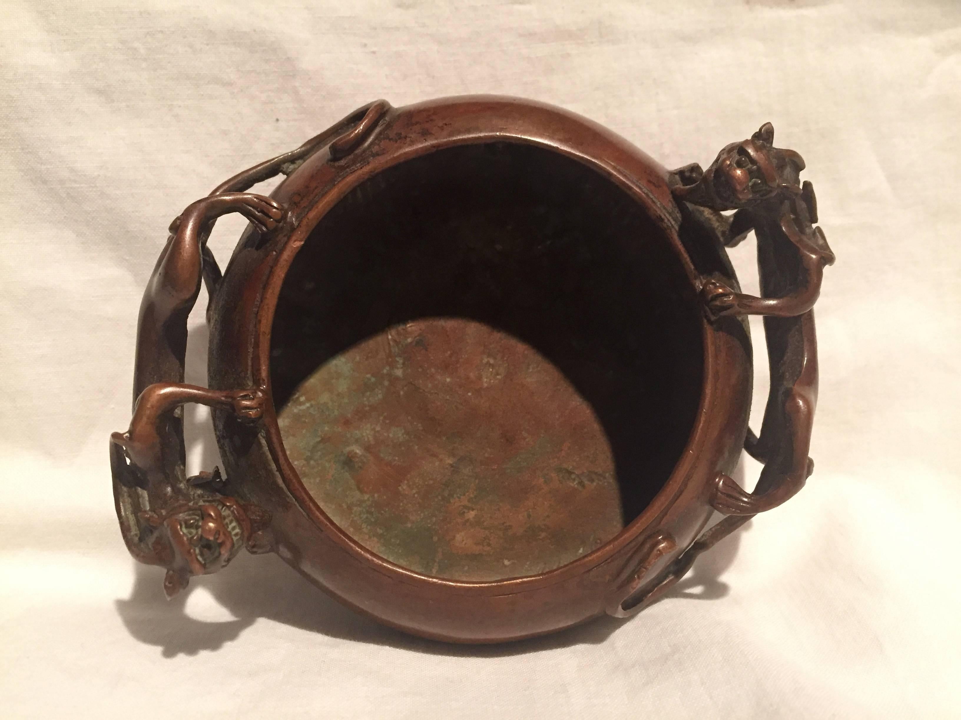 Bronze Incense Burner or Washer, Qing Dynasty, Signed For Sale 2