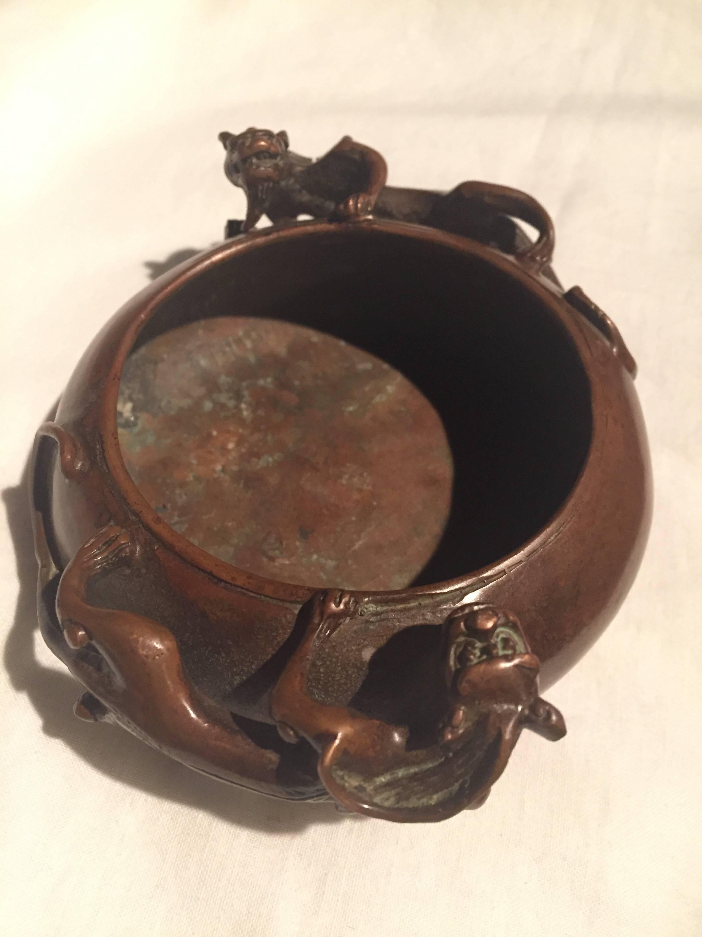 Bronze Incense Burner or Washer, Qing Dynasty, Signed For Sale 5