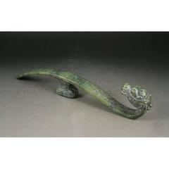Antique Green Jade Dragon Belt Hook, Pen Rest or Door Handle