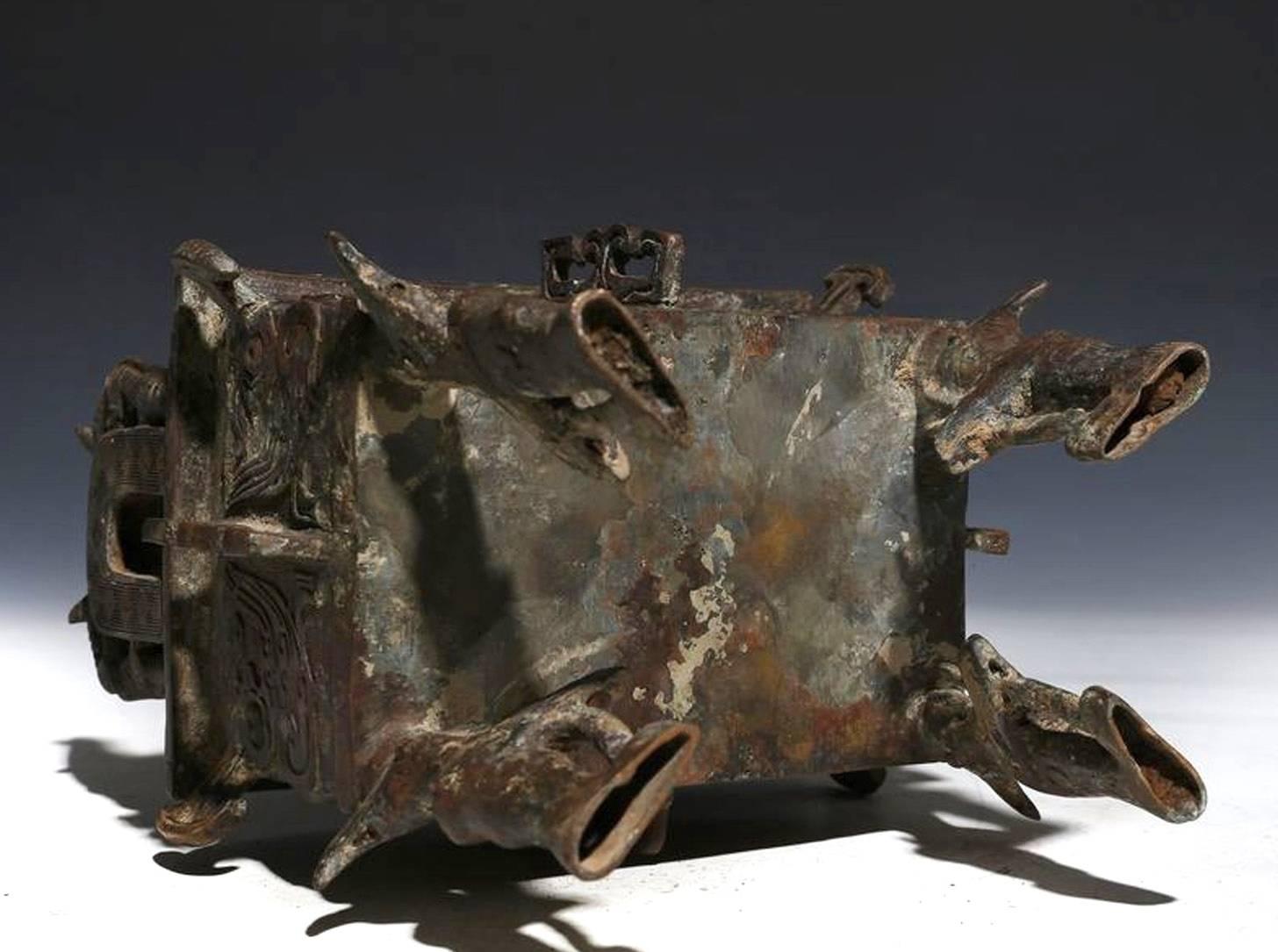 19th Century Chinese Bronze Ding Incense Burner For Sale 6