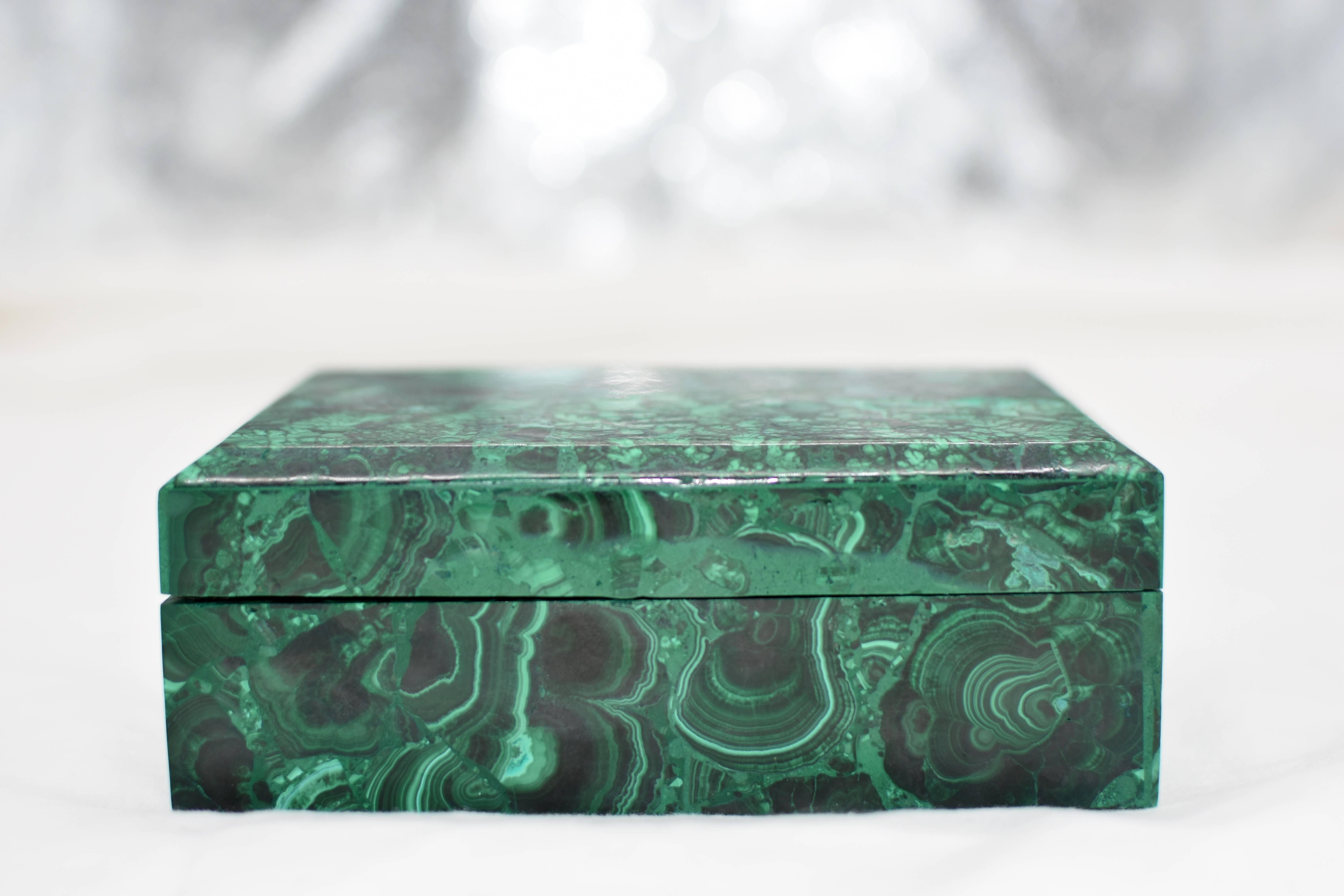 African All Natural Malachite Box, Extra Large