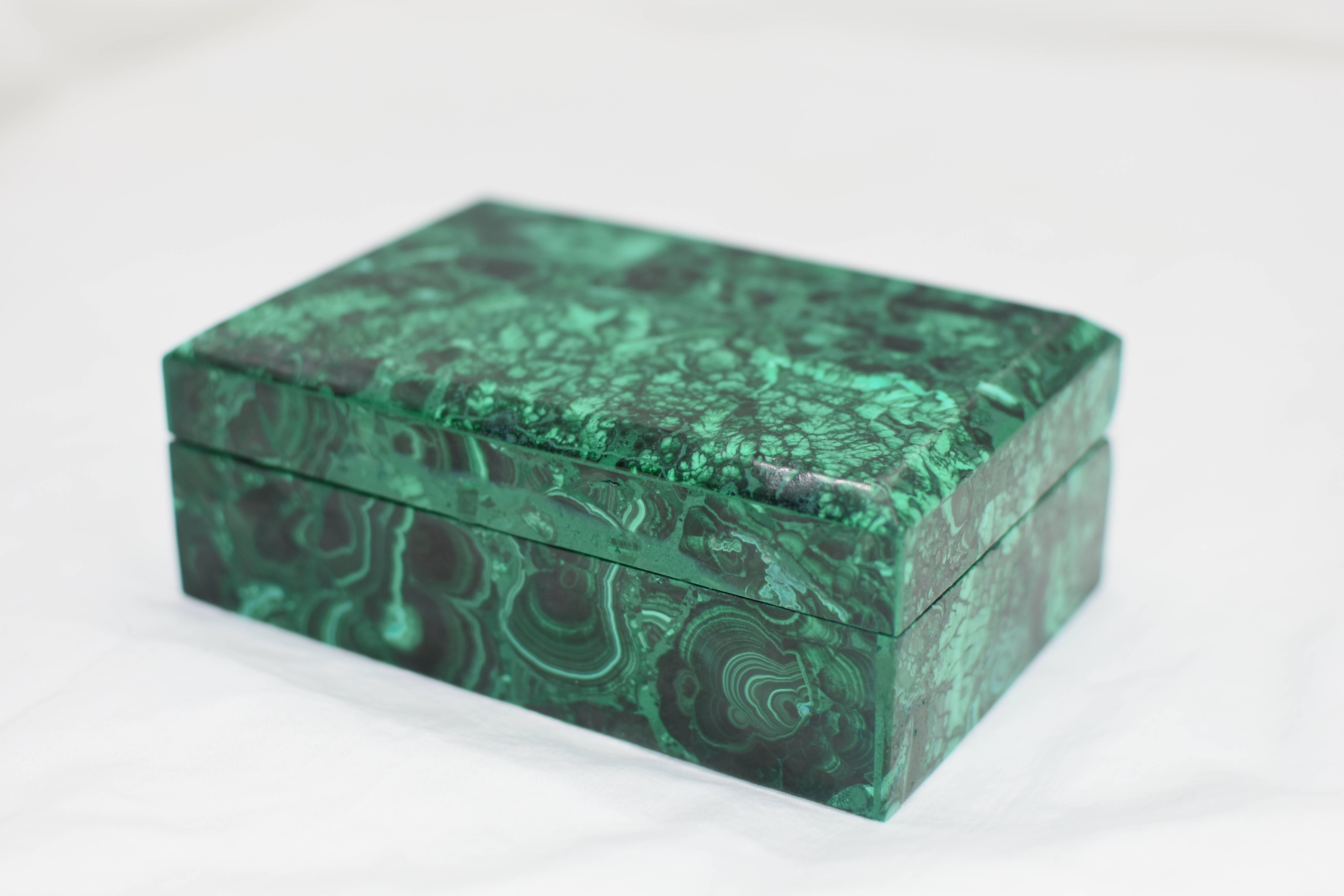 All Natural Malachite Box, Extra Large In Excellent Condition In SOMIS, CA