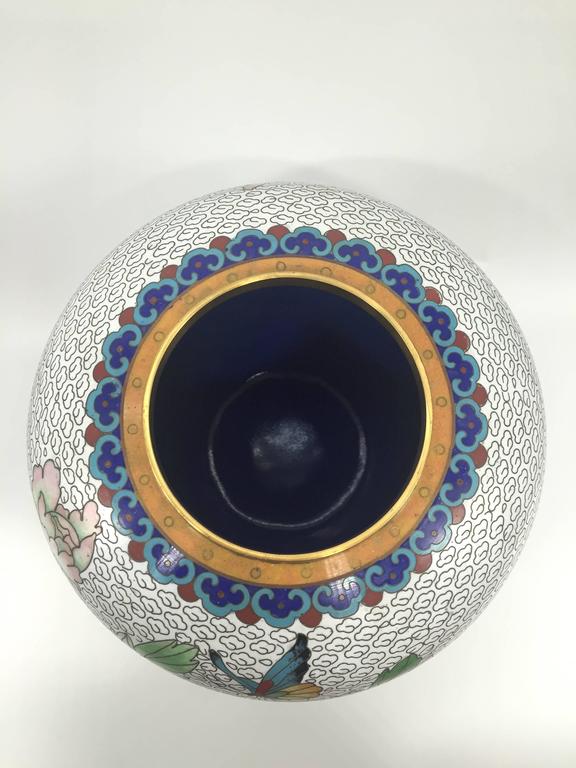 Pair of Large Cloisonné Ginger Jars For Sale at 1stDibs