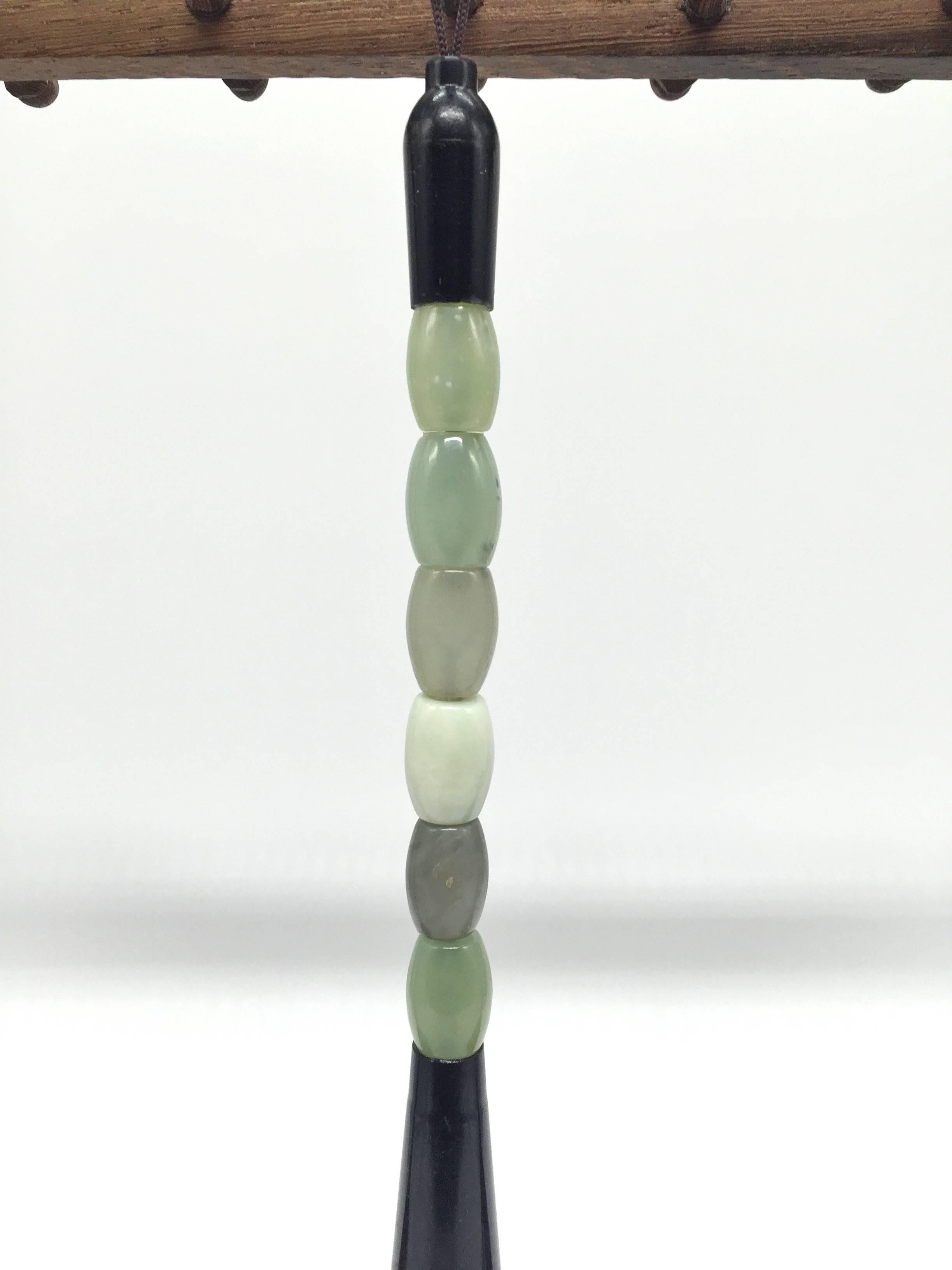 Set of Four Jade Calligraphy Brushes and Rosewood Brush Stand For Sale 1