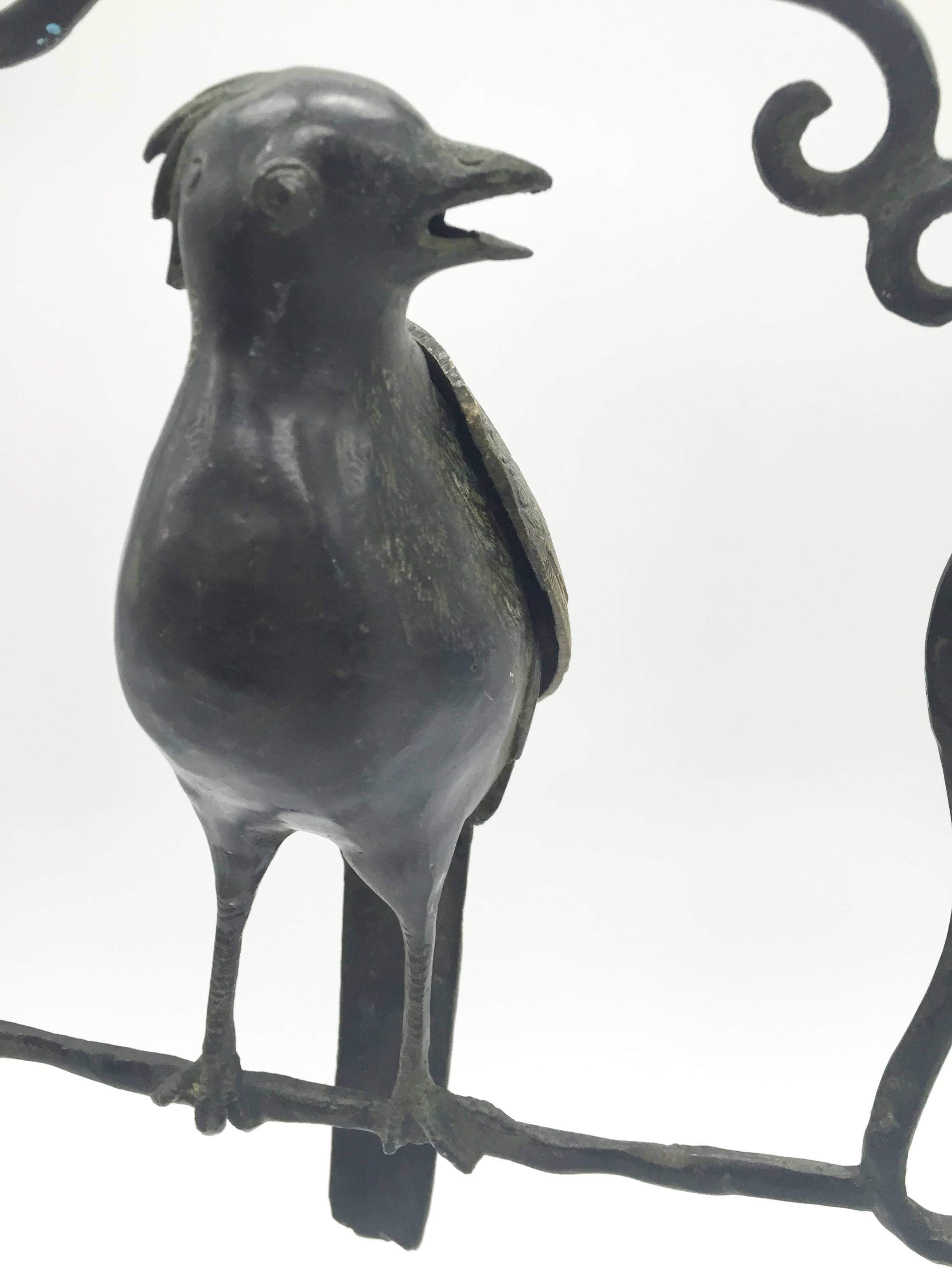 Bronze Parrot Sculpture, Bird Incense Burner 3