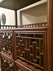 Asian Ming Style Bookcase with Lattice Doors