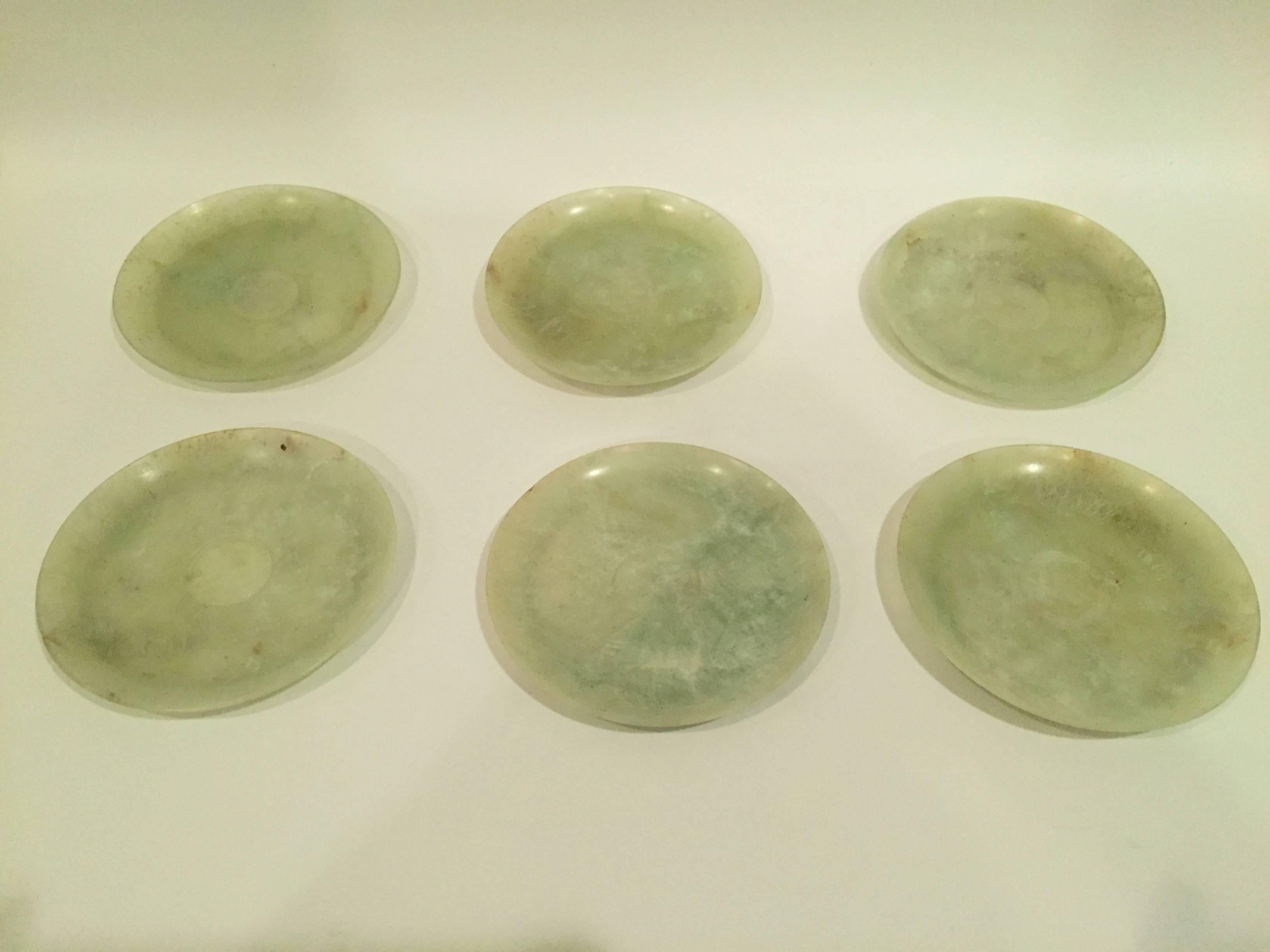 Set of 12-Piece Antique Jade Cups and Saucers For Sale 3