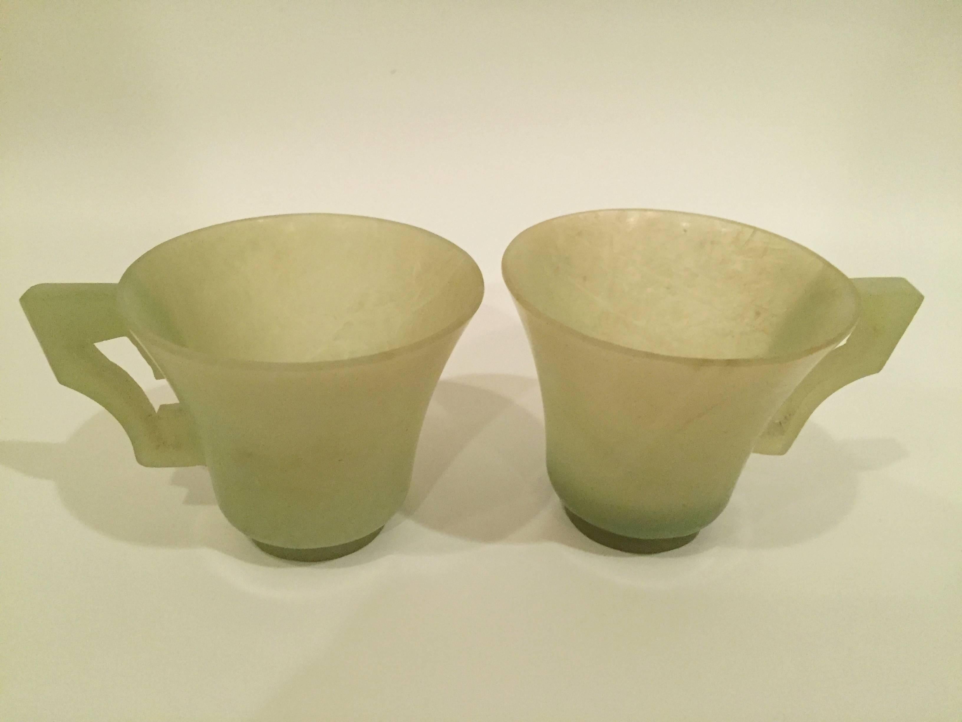 Set of 12-Piece Antique Jade Cups and Saucers For Sale 2