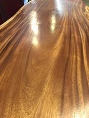 Live Edge Single Slab Wood Table with Chrome Base