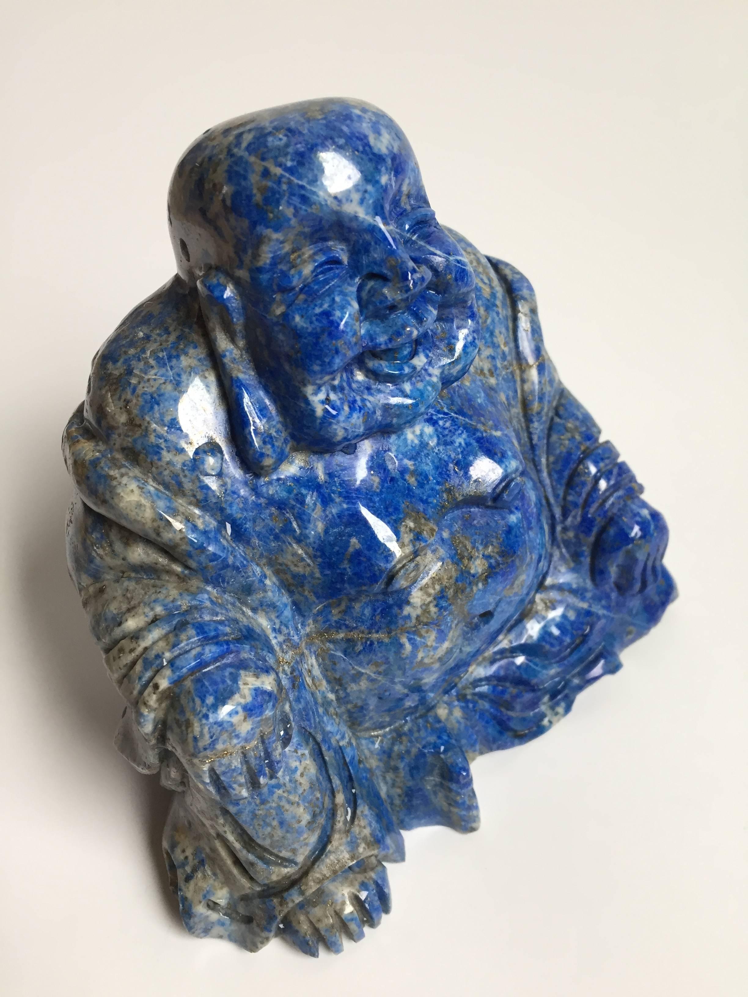 Natural Lapis Lazuli Statue of Happy Buddha 1