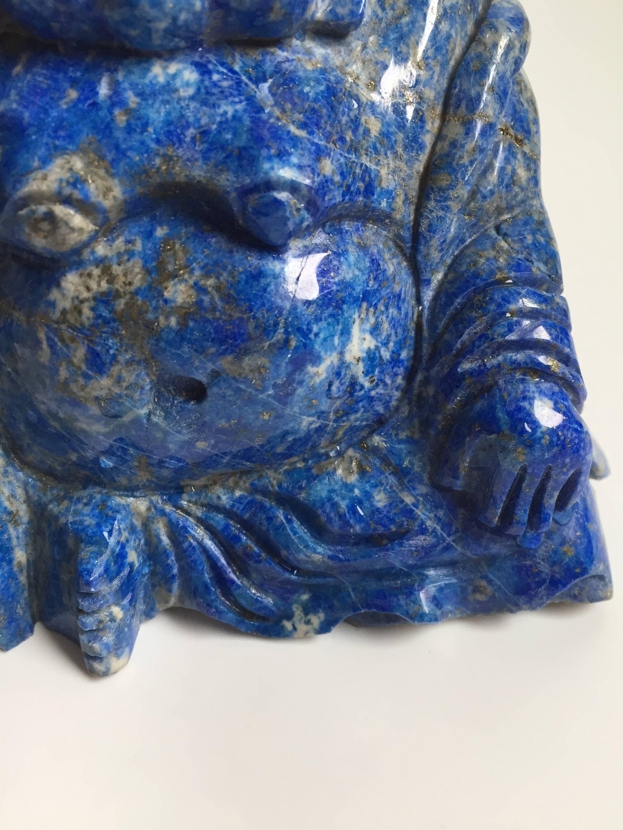 Natural Lapis Lazuli Statue of Happy Buddha 3