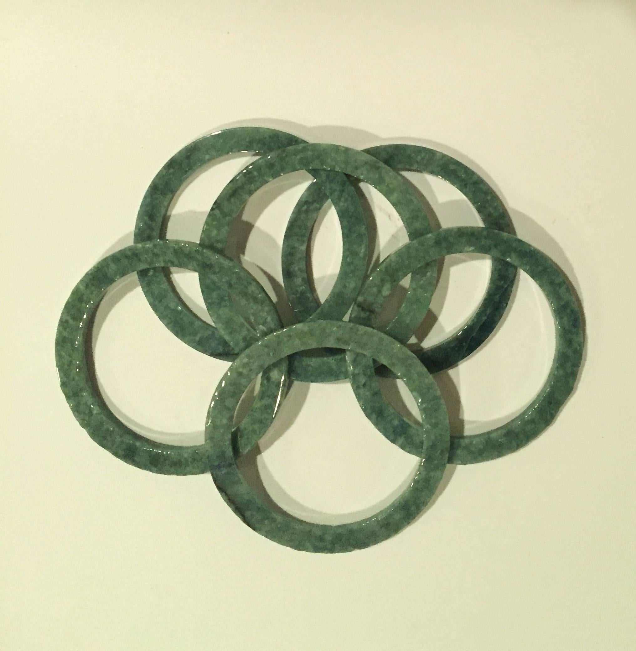 Set of Six Jade Napkin Rings or Bangles For Sale 4