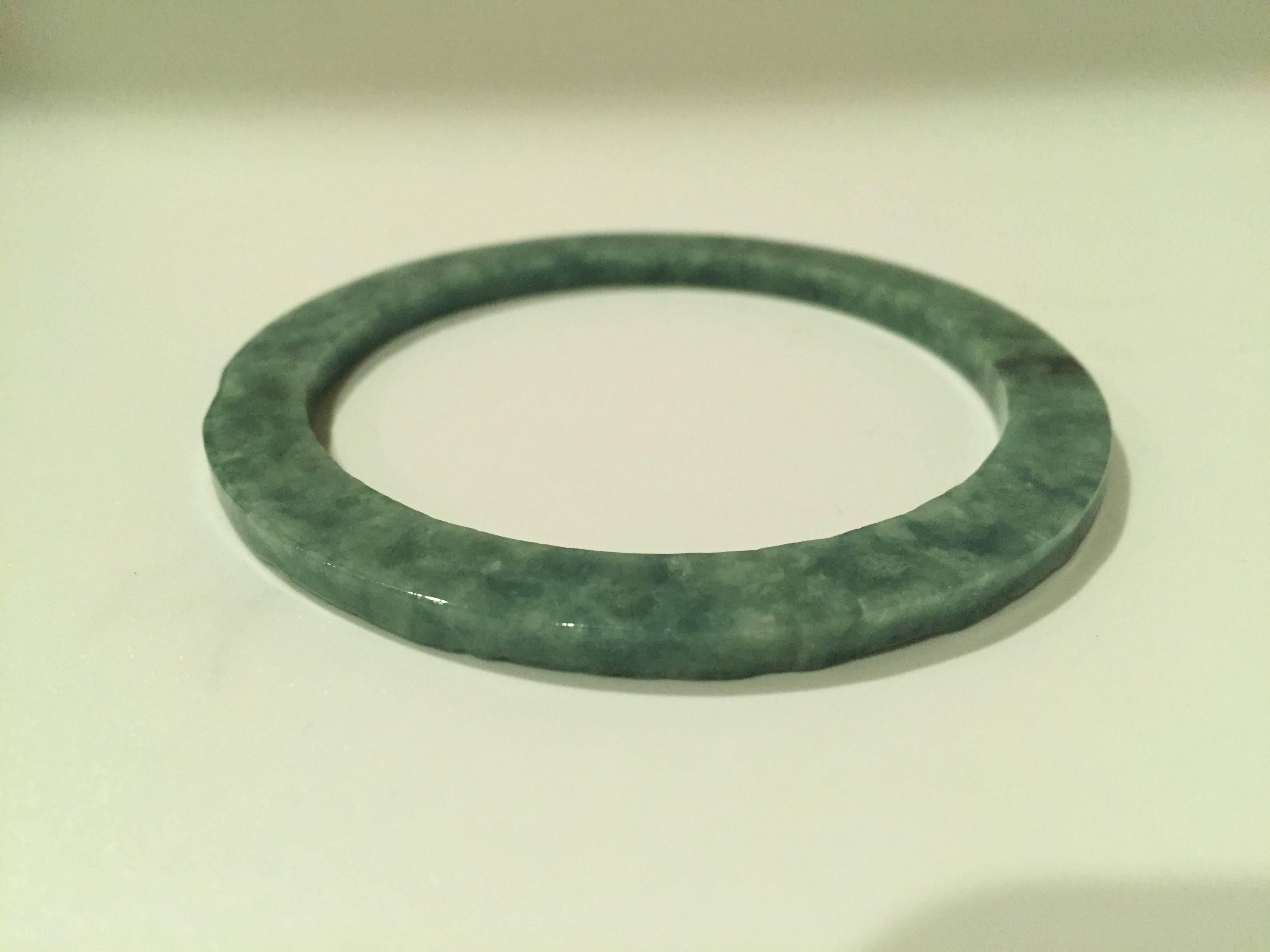 Contemporary Set of Six Jade Napkin Rings or Bangles For Sale