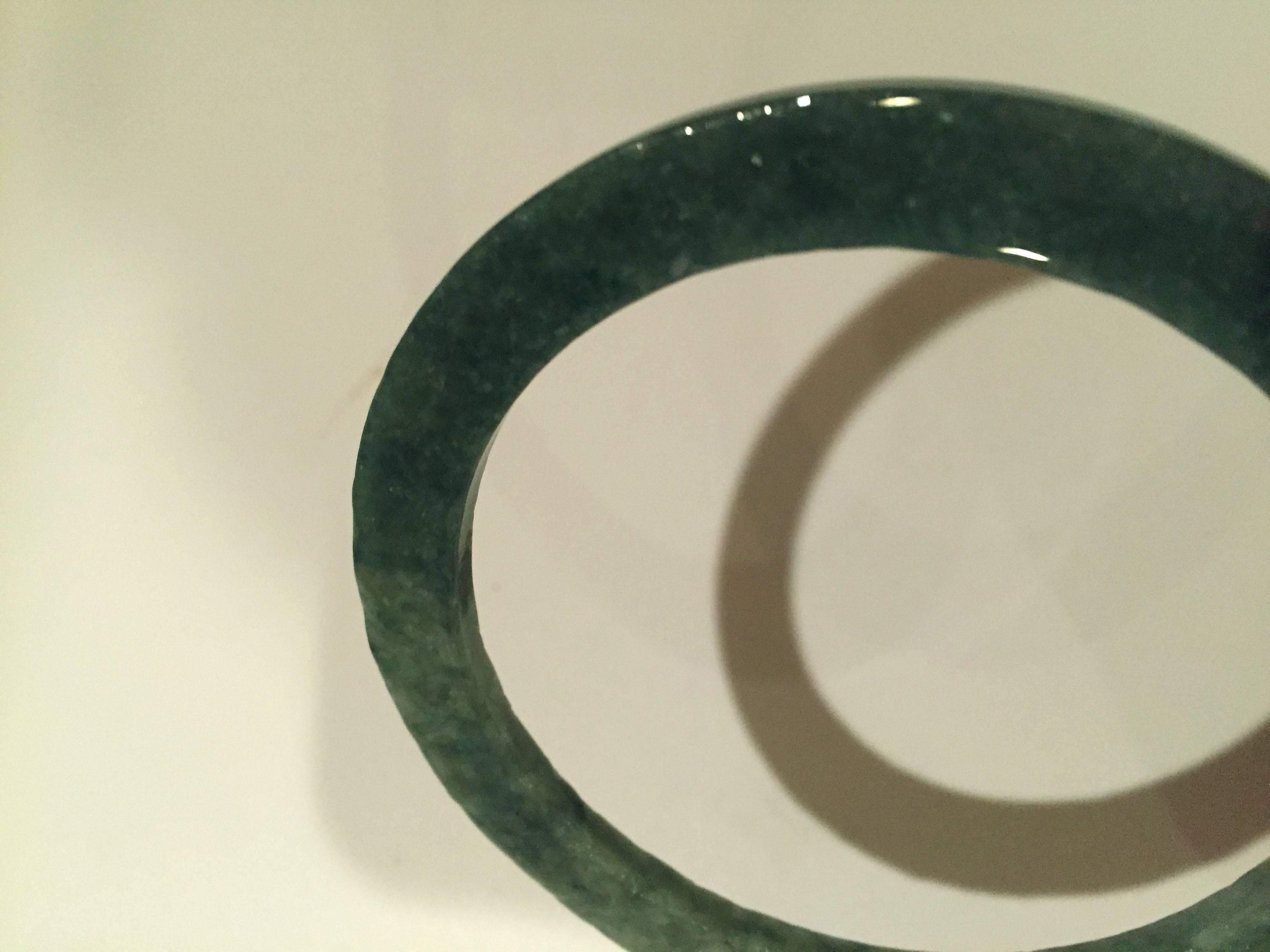 Set of Six Jade Napkin Rings or Bangles For Sale 1