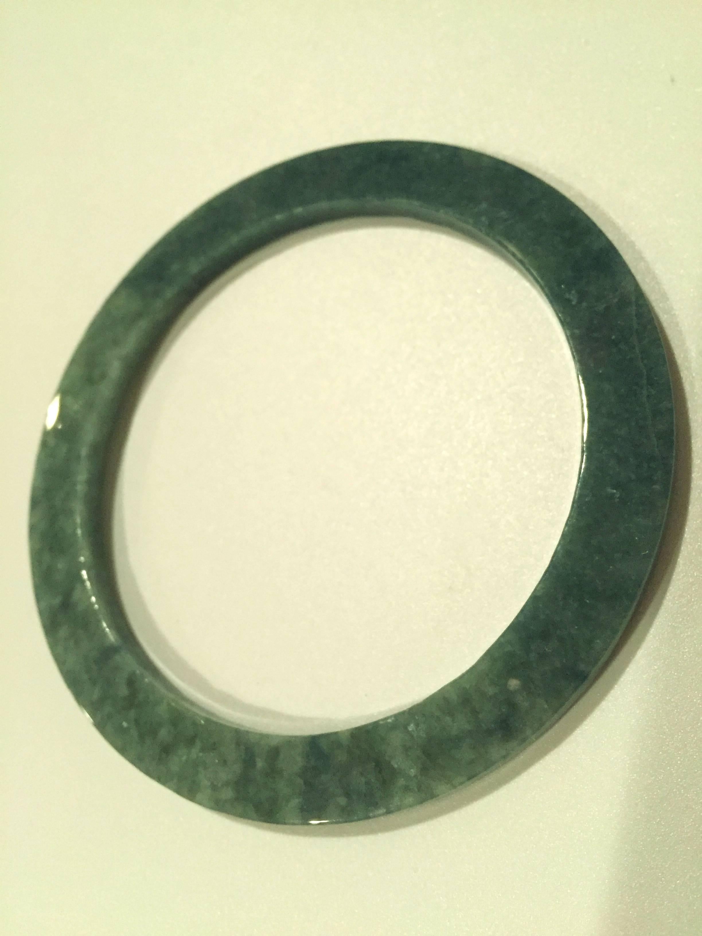 Set of Six Jade Napkin Rings or Bangles For Sale 2