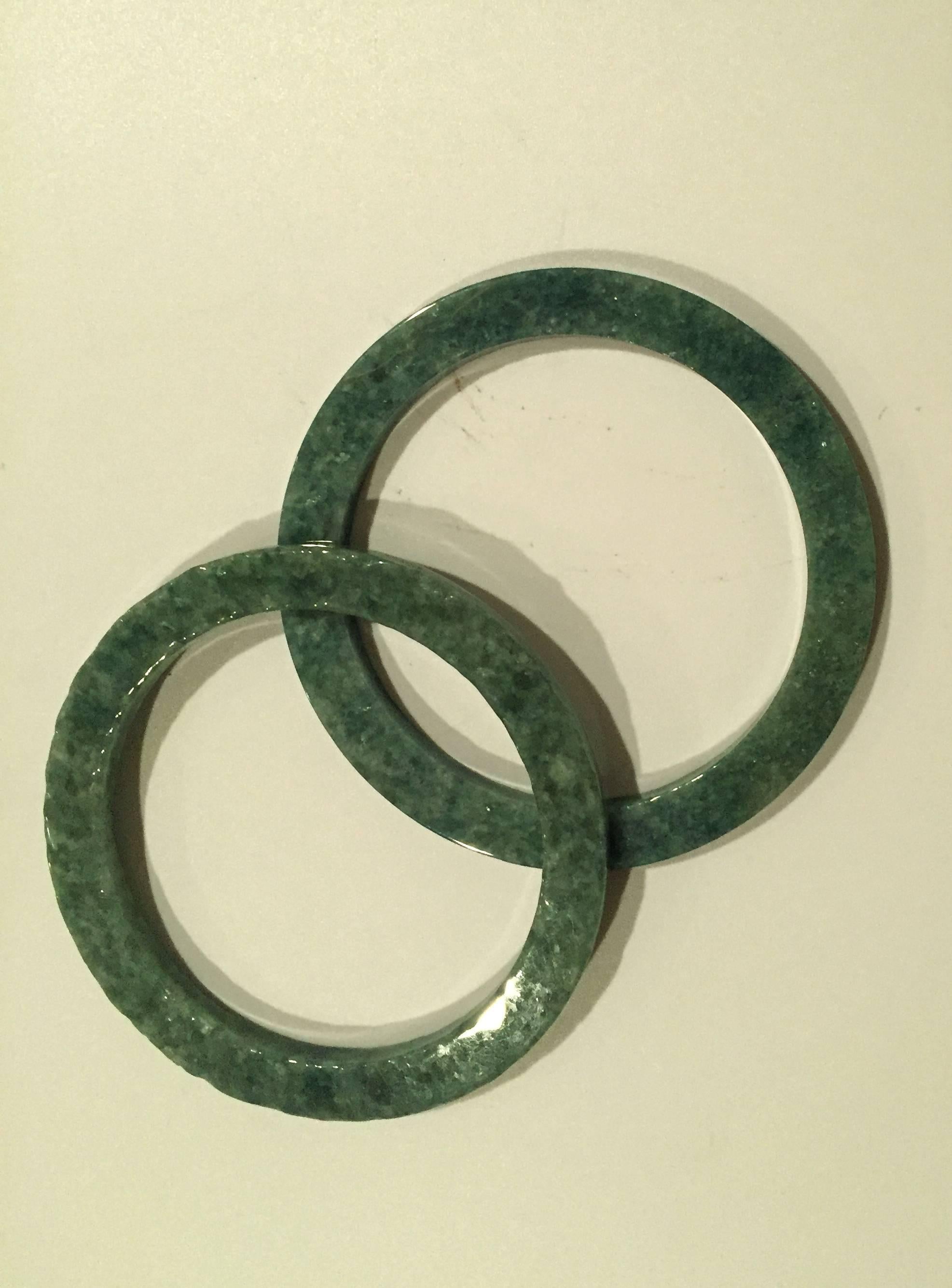 Set of Six Jade Napkin Rings or Bangles For Sale 5