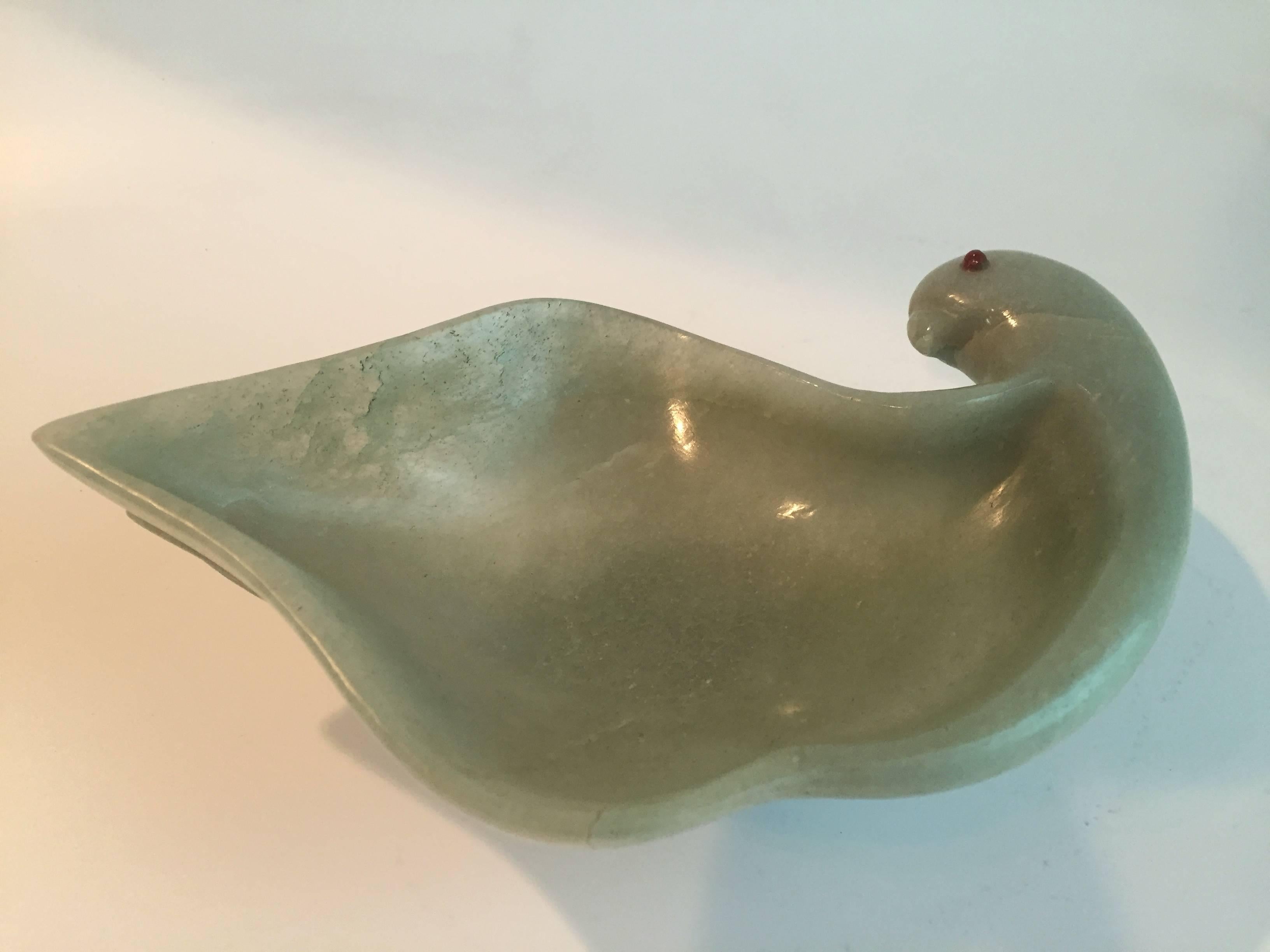 Jade Quality Aventurine Dove Dish For Sale 1