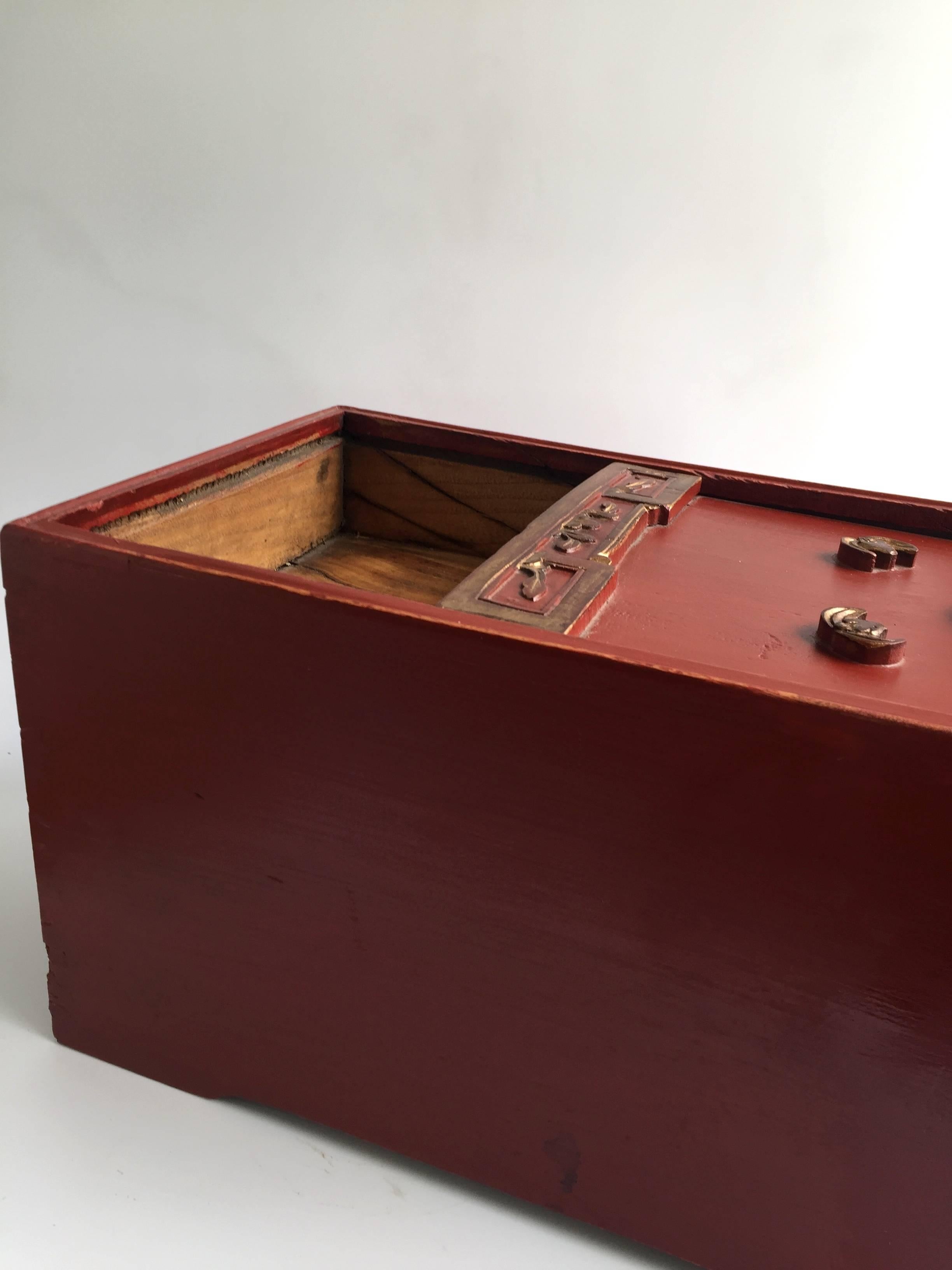 Wood Chinese Antique Jewelry Box For Sale