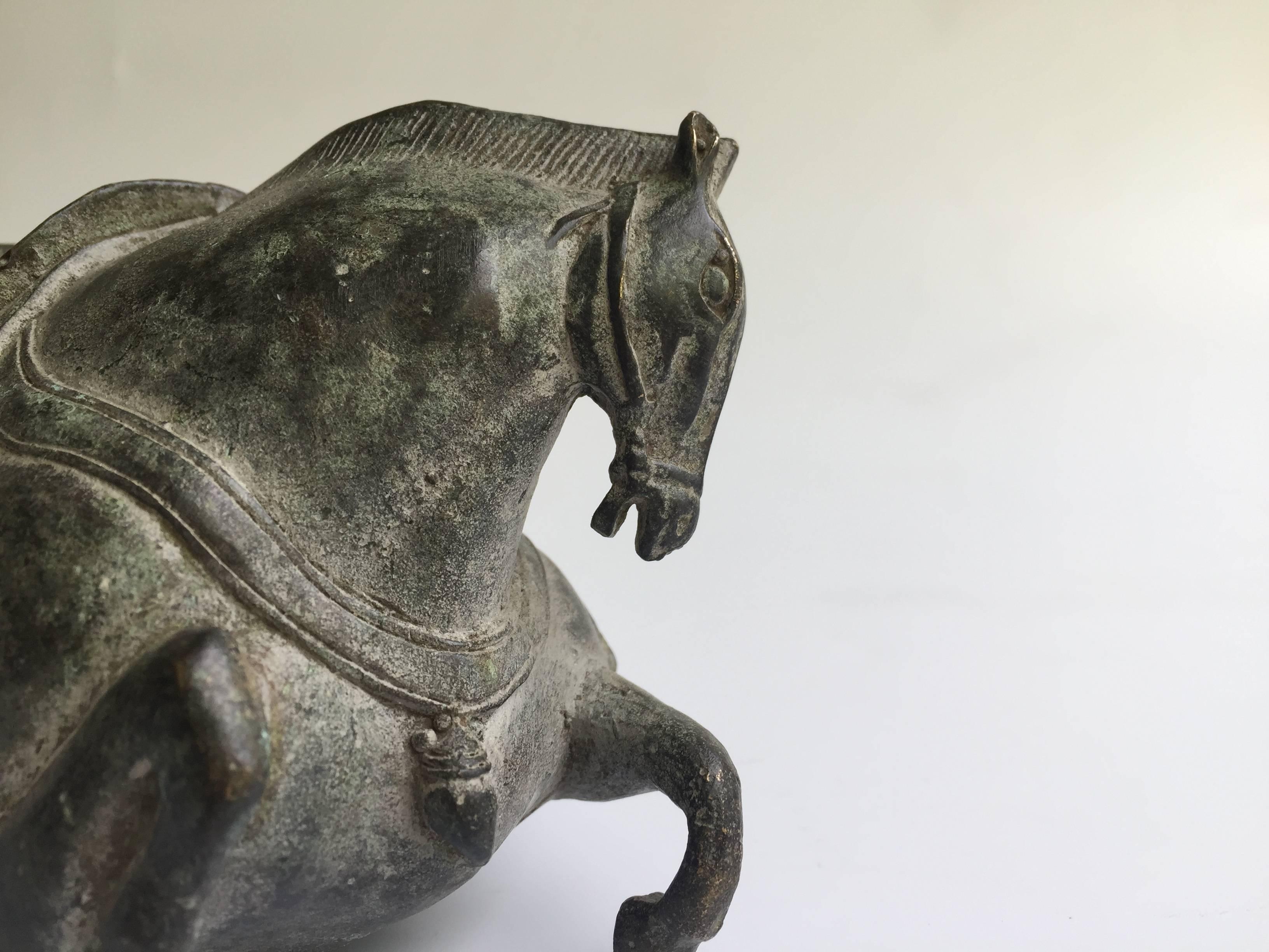 19th Century Antique Han Style Bronze Horse For Sale