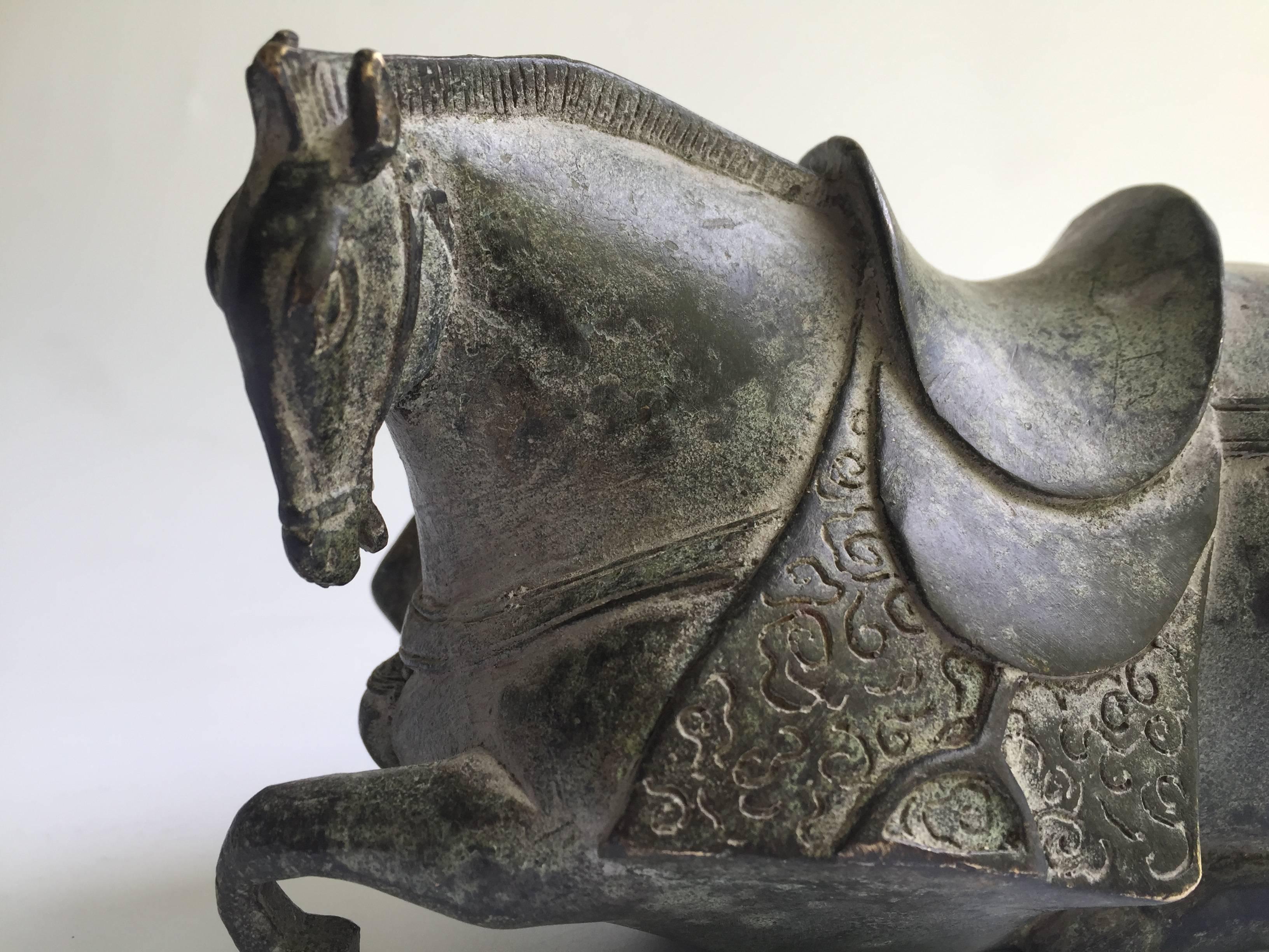 Antique Han Style Bronze Horse For Sale 3