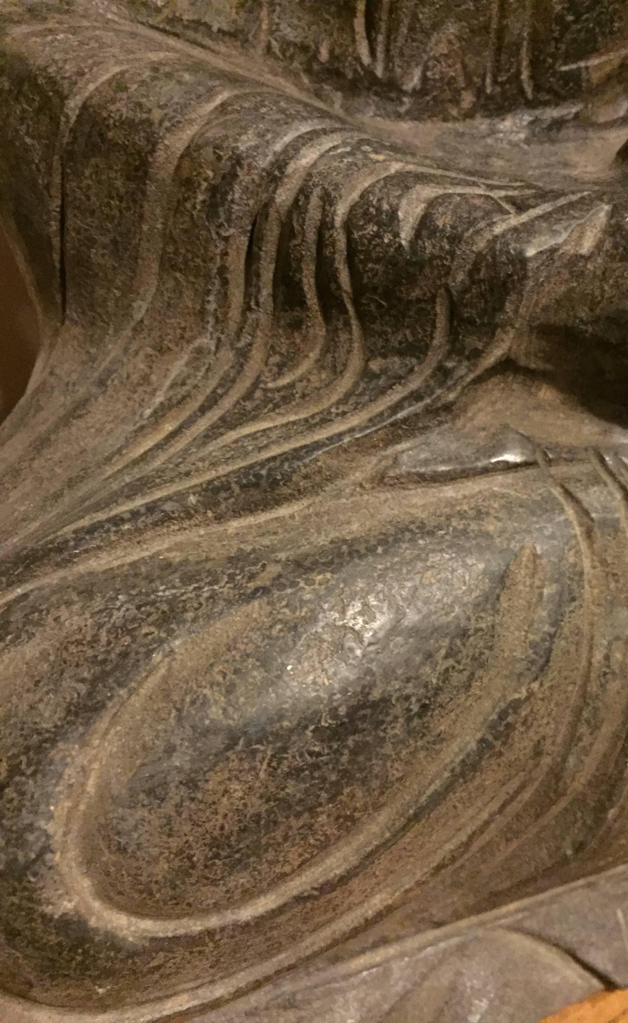 Hand-Carved Stone Buddha Statue For Sale